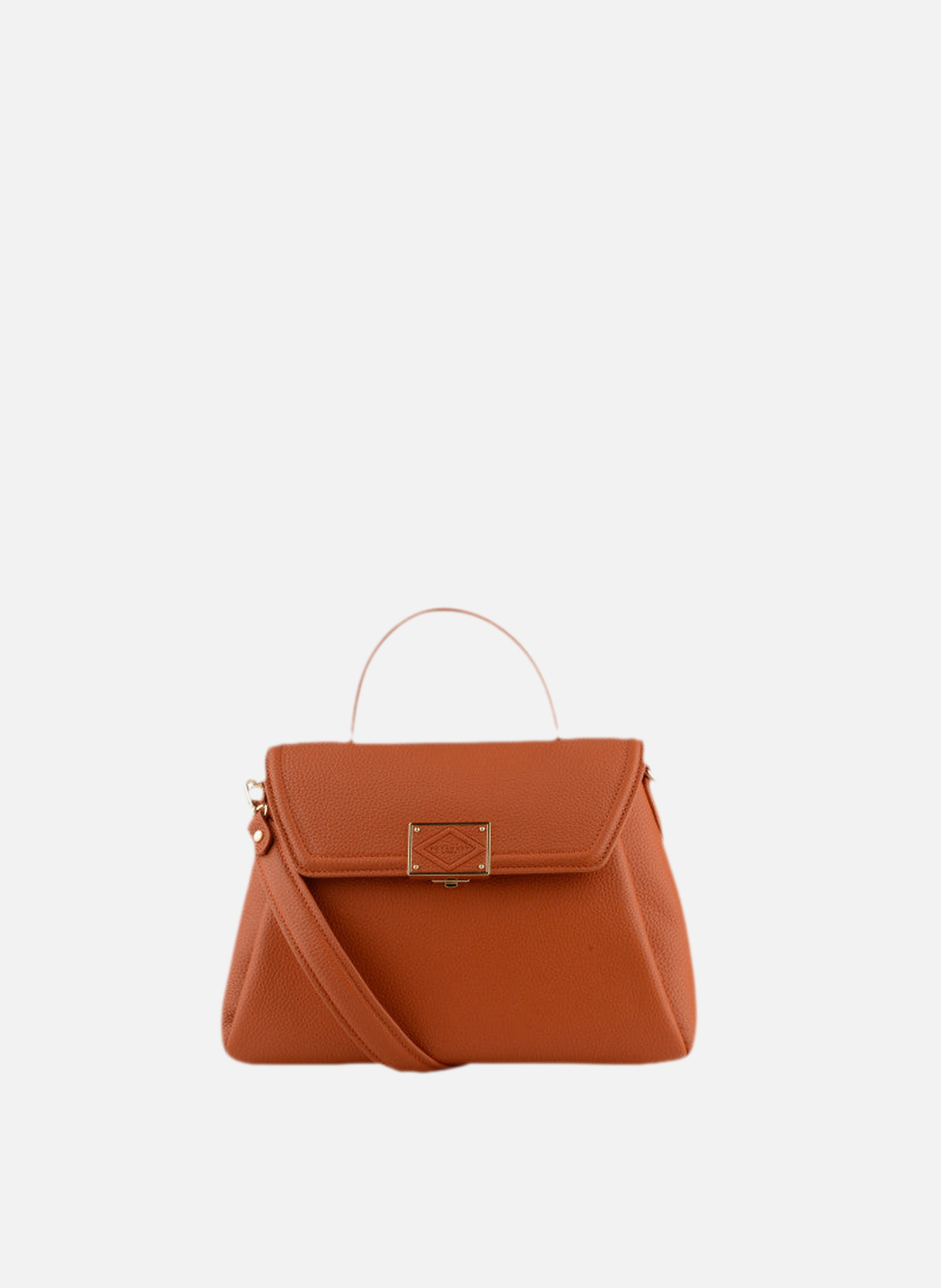 Carat | sac à main gm en cuir de vachette POURCHET Orange