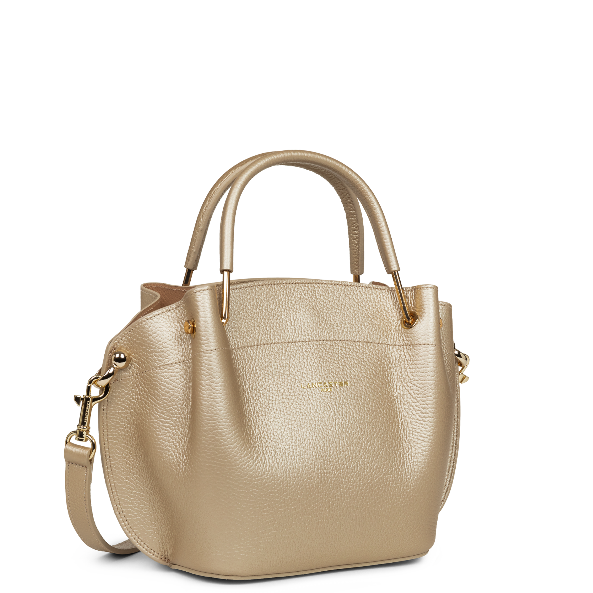 Sac à main - foulonné double louisa LANCASTER Doré