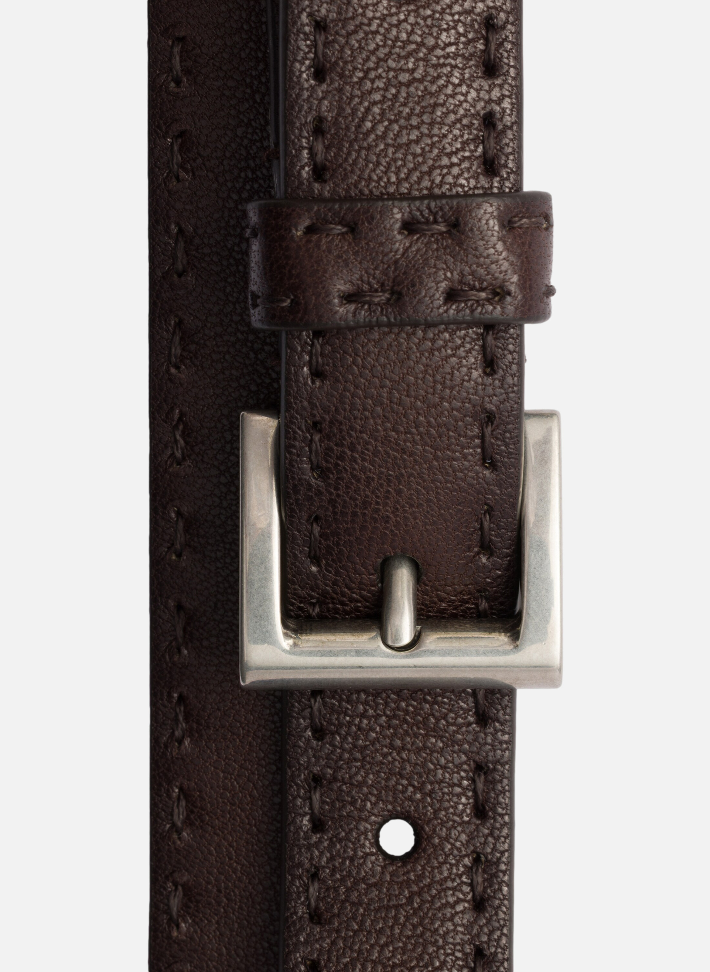 Ceinture en cuir à effet vieilli PRADA Marron