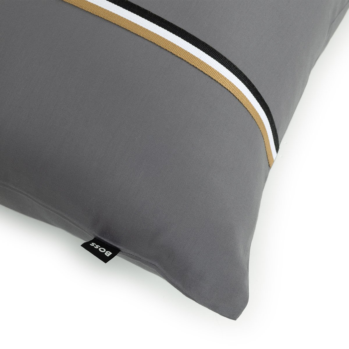 Taie d'oreiller en satin de coton, b linea BOSS HOME Gris