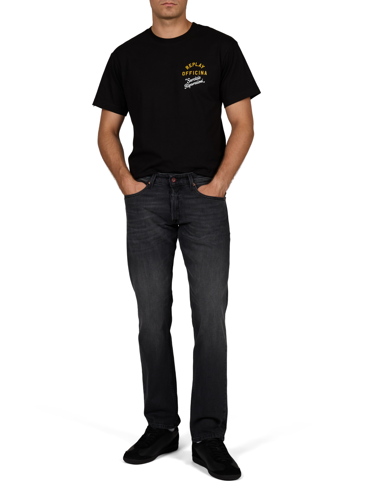 Grover straight fit jeans in blended cotton REPLAY Grey