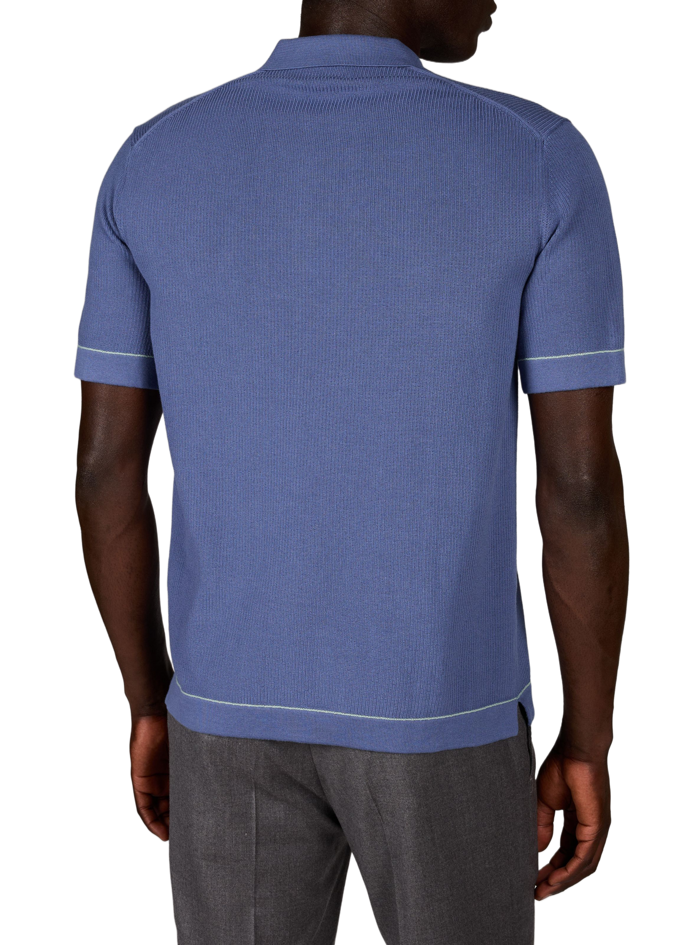 Polo côtelé en coton HACKETT Bleu