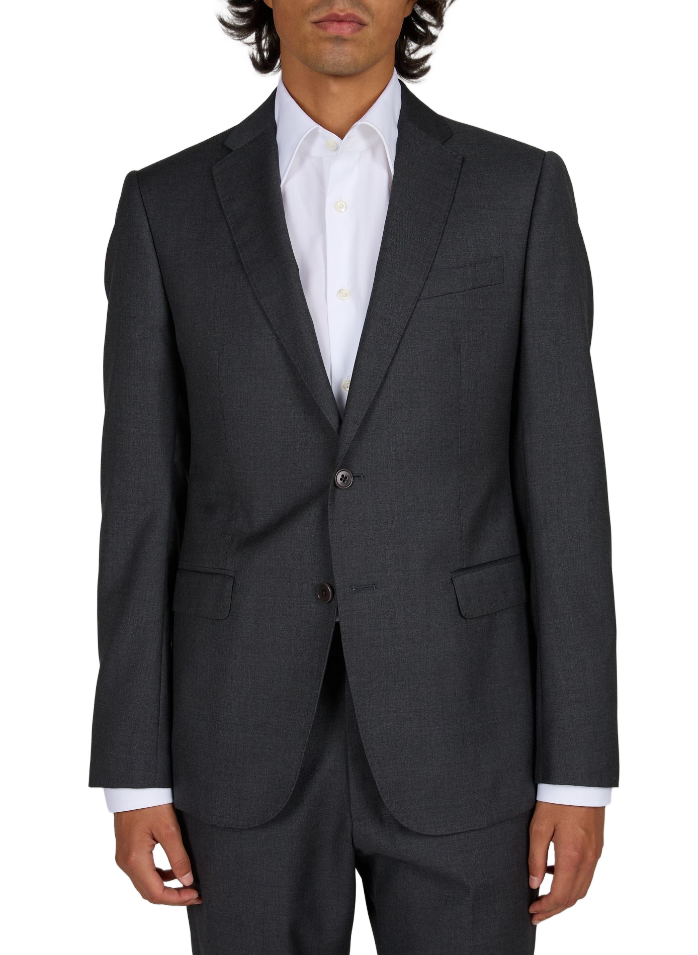 Rechte wollen blazer. EMPORIO ARMANI Grijs