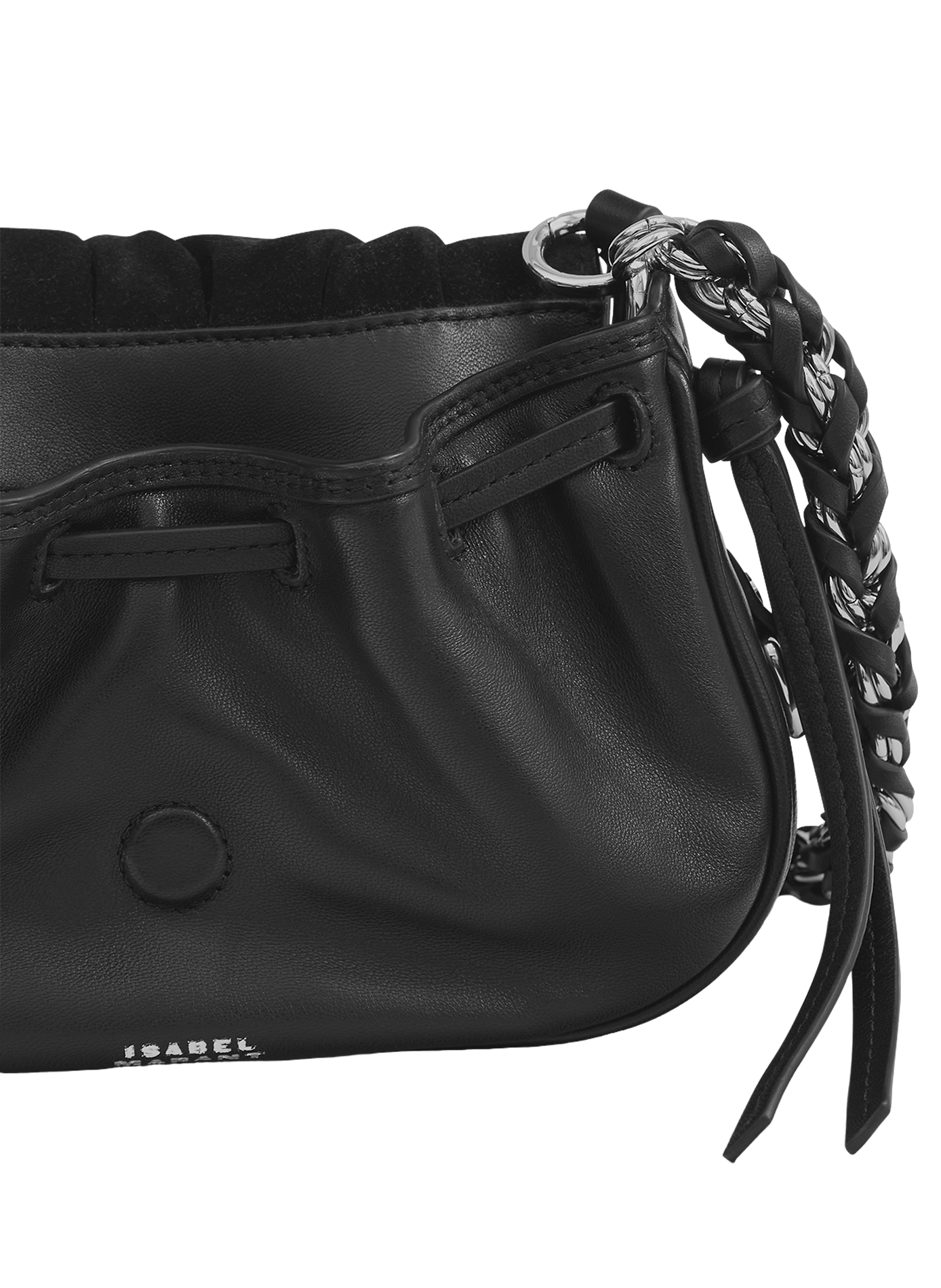 Schultertasche BOLTON XS aus plissiertem Leder ISABEL MARANT Schwarz