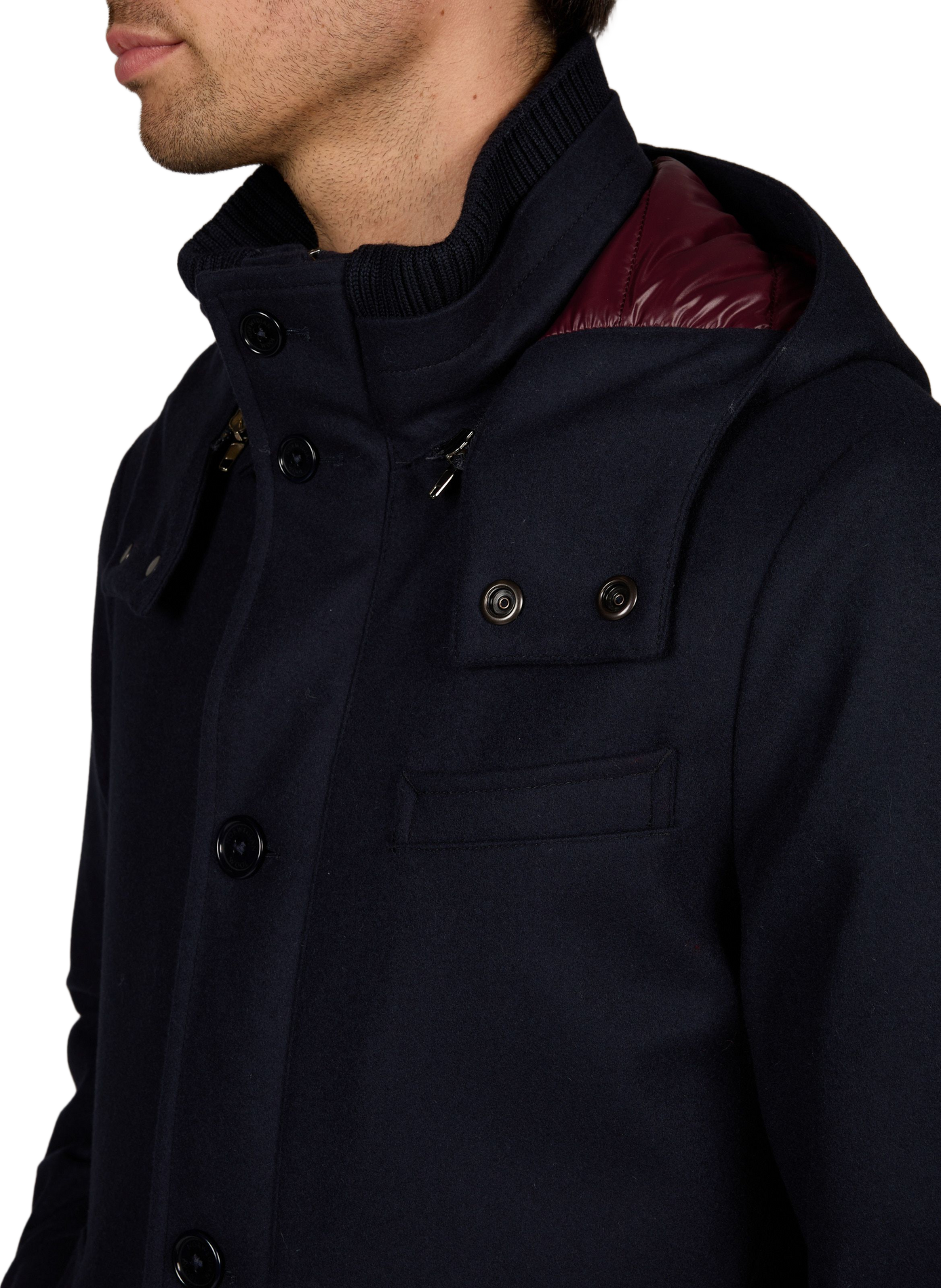 Weiter Parka mit hohem Kragen aus Wollmischung NORWEGIAN WOOL Blau