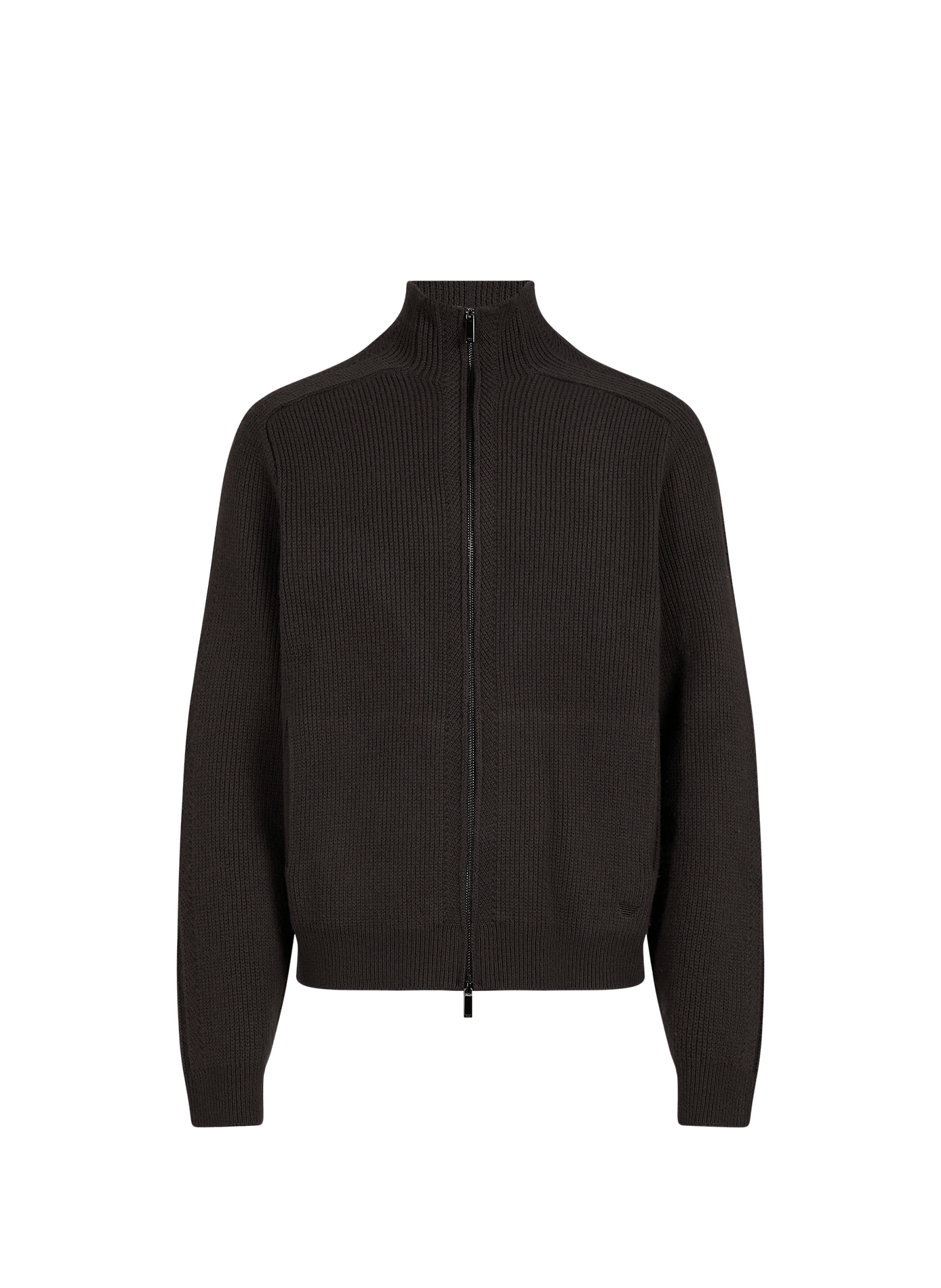 Straight woolen high-neck vest EMPORIO ARMANI Black