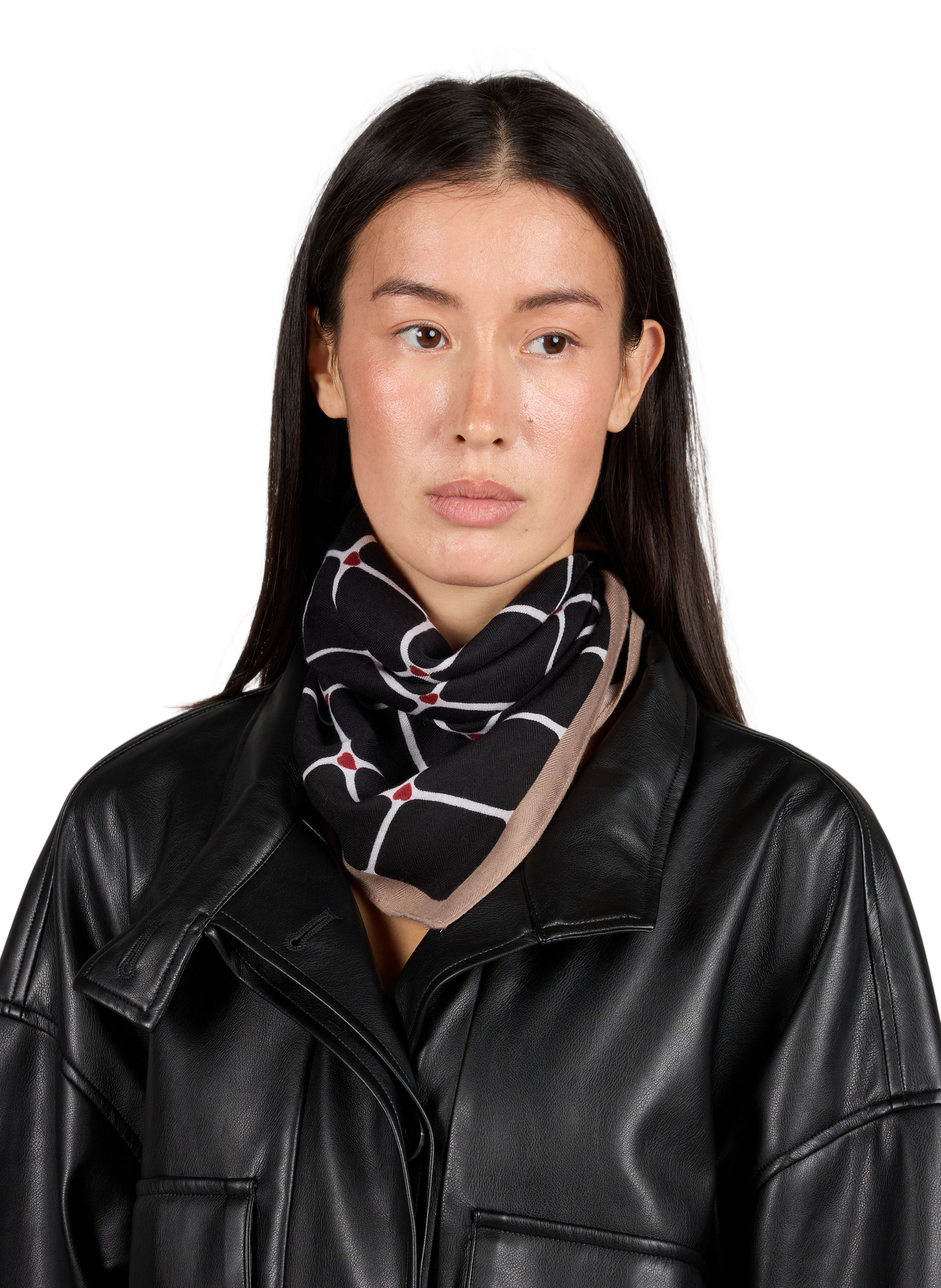 Printed square scarf AU PRINTEMPS PARIS Black