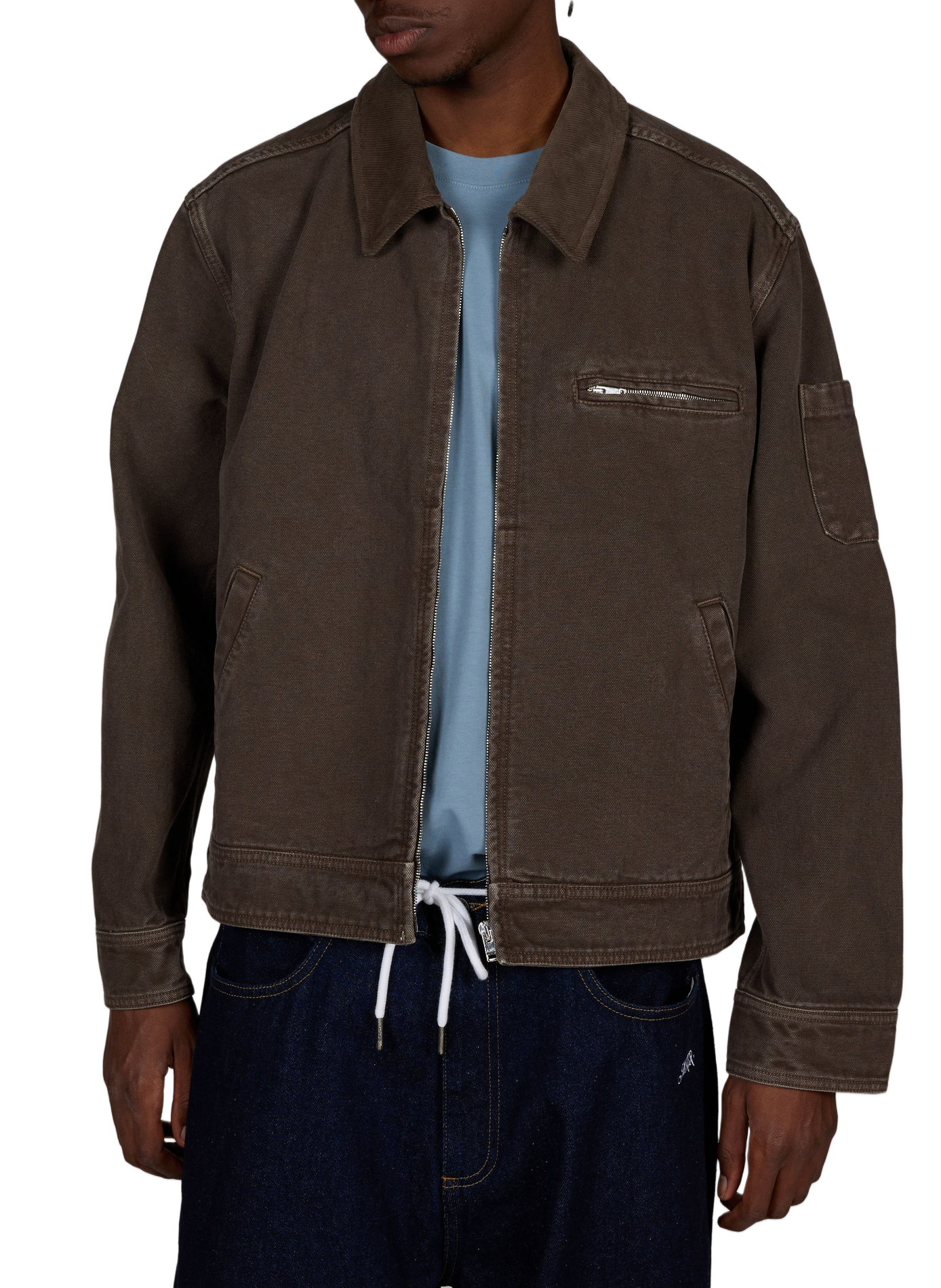 Weite Jacke mit klassischem Kragen aus Baumwolle. A.P.C. Braun