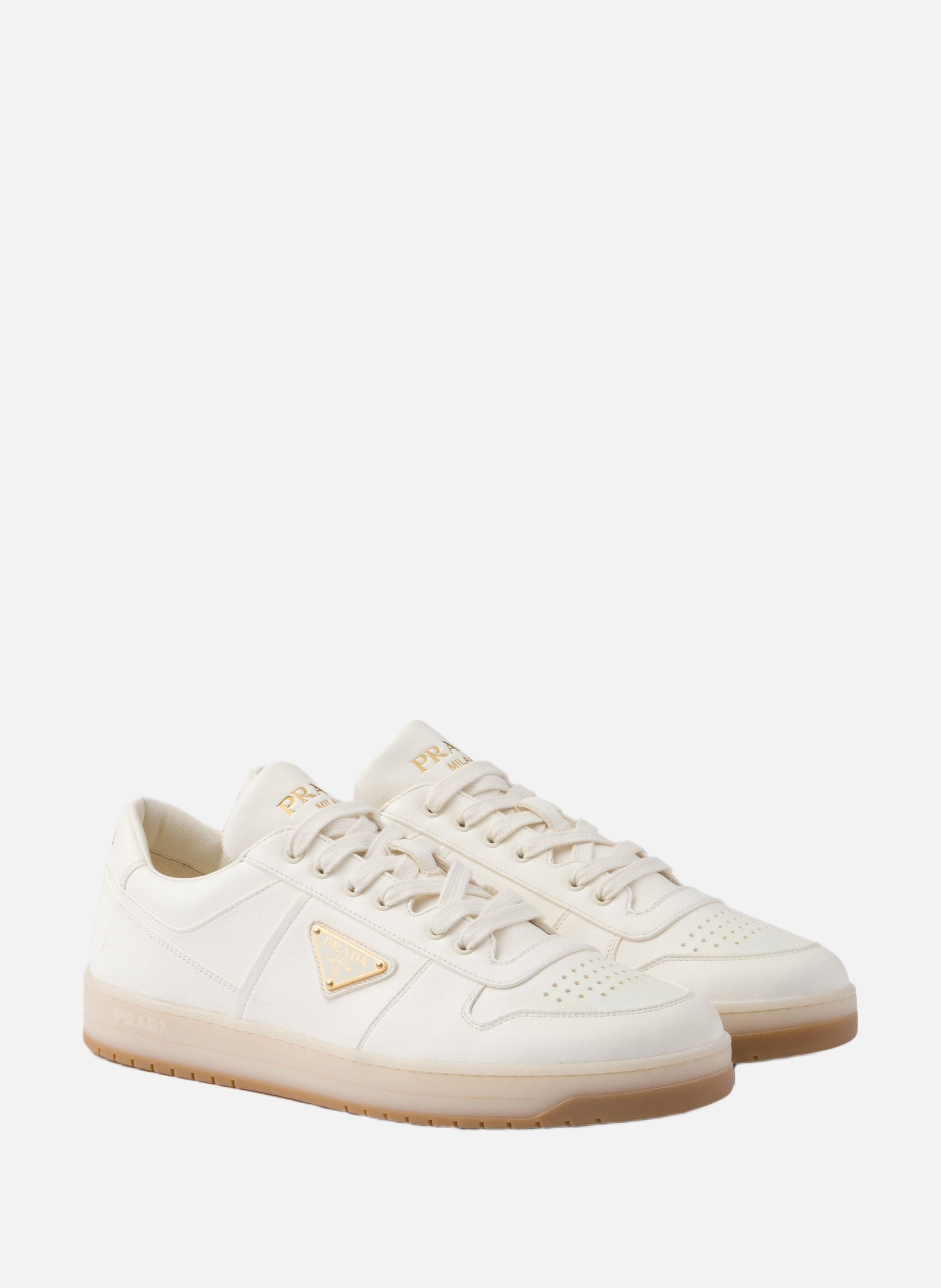 Sneakers downtown en cuir nappa PRADA Beige