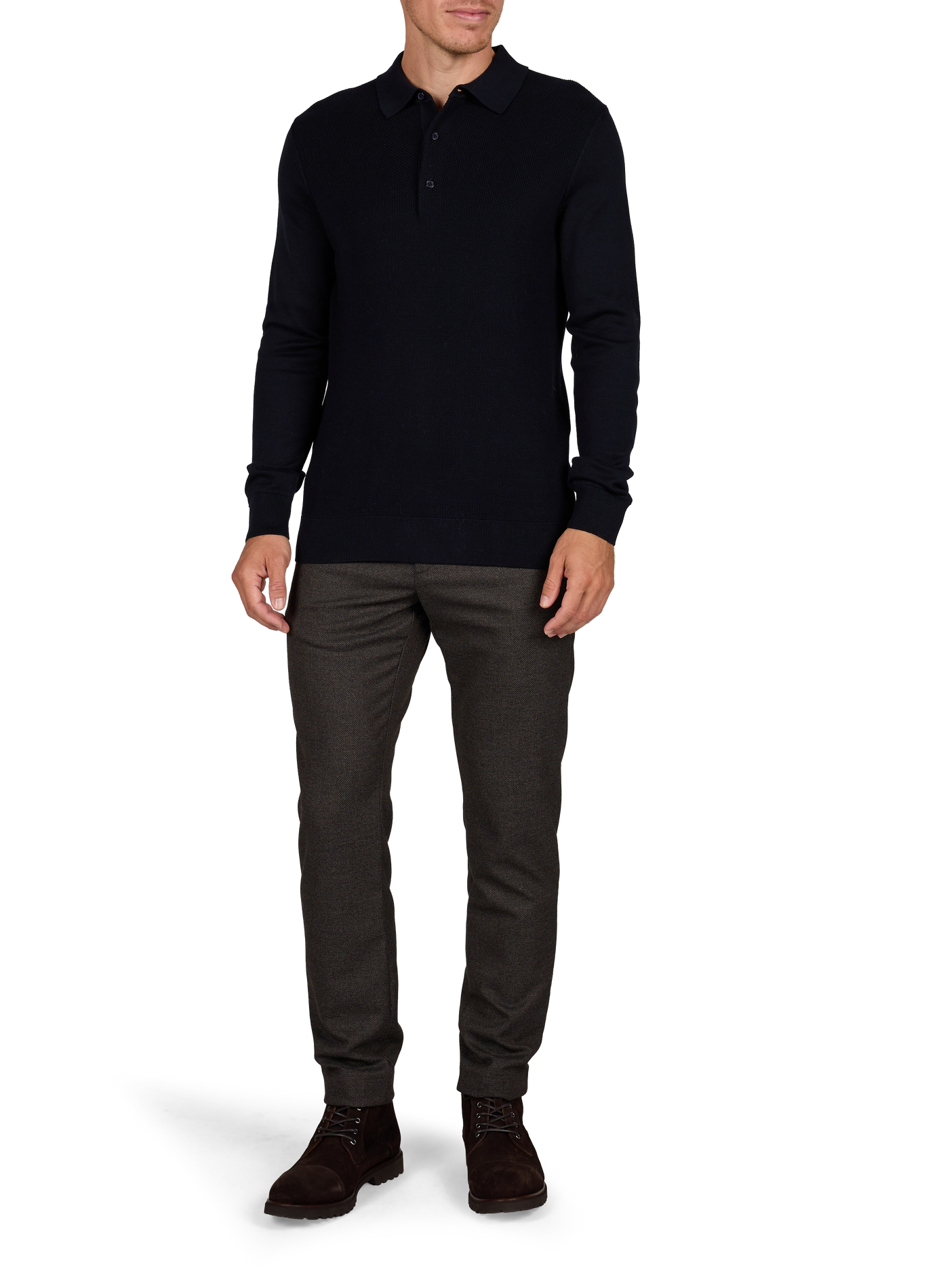 Gerader Baumwoll-Poloshirt STRELLSON Blau