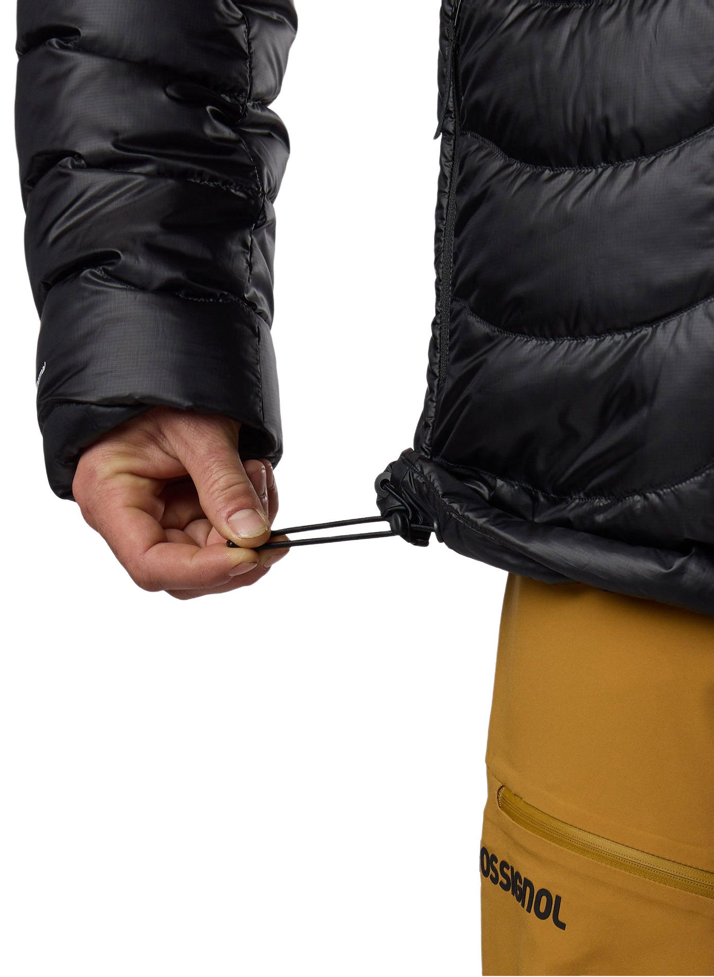 Quilted straight hooded jacket | Black ROSSIGNOL Men