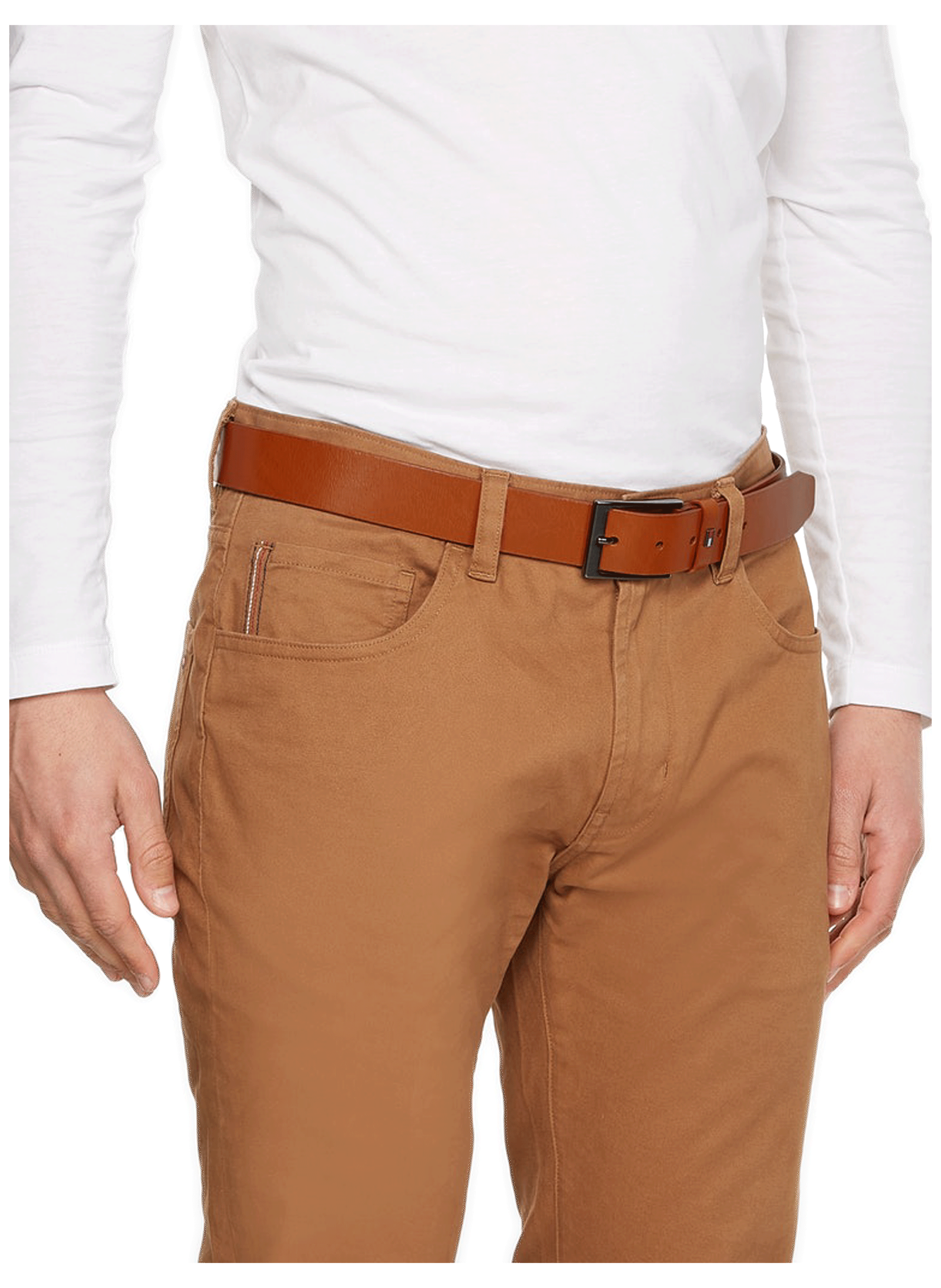 Leather belt  TOMMY HILFIGER Brown