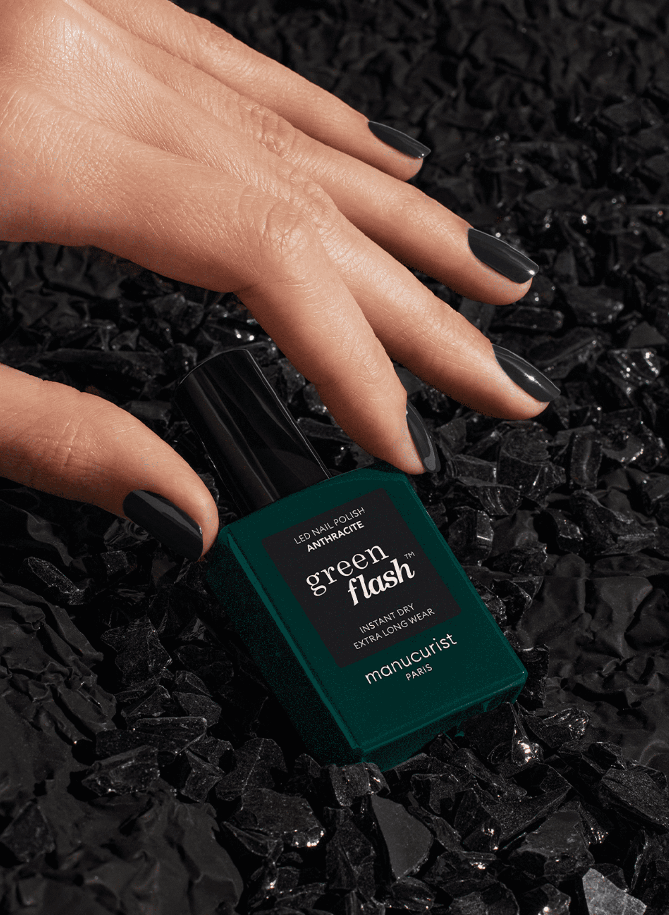 Green Flash Nail Polish MANUCURIST Anthracite