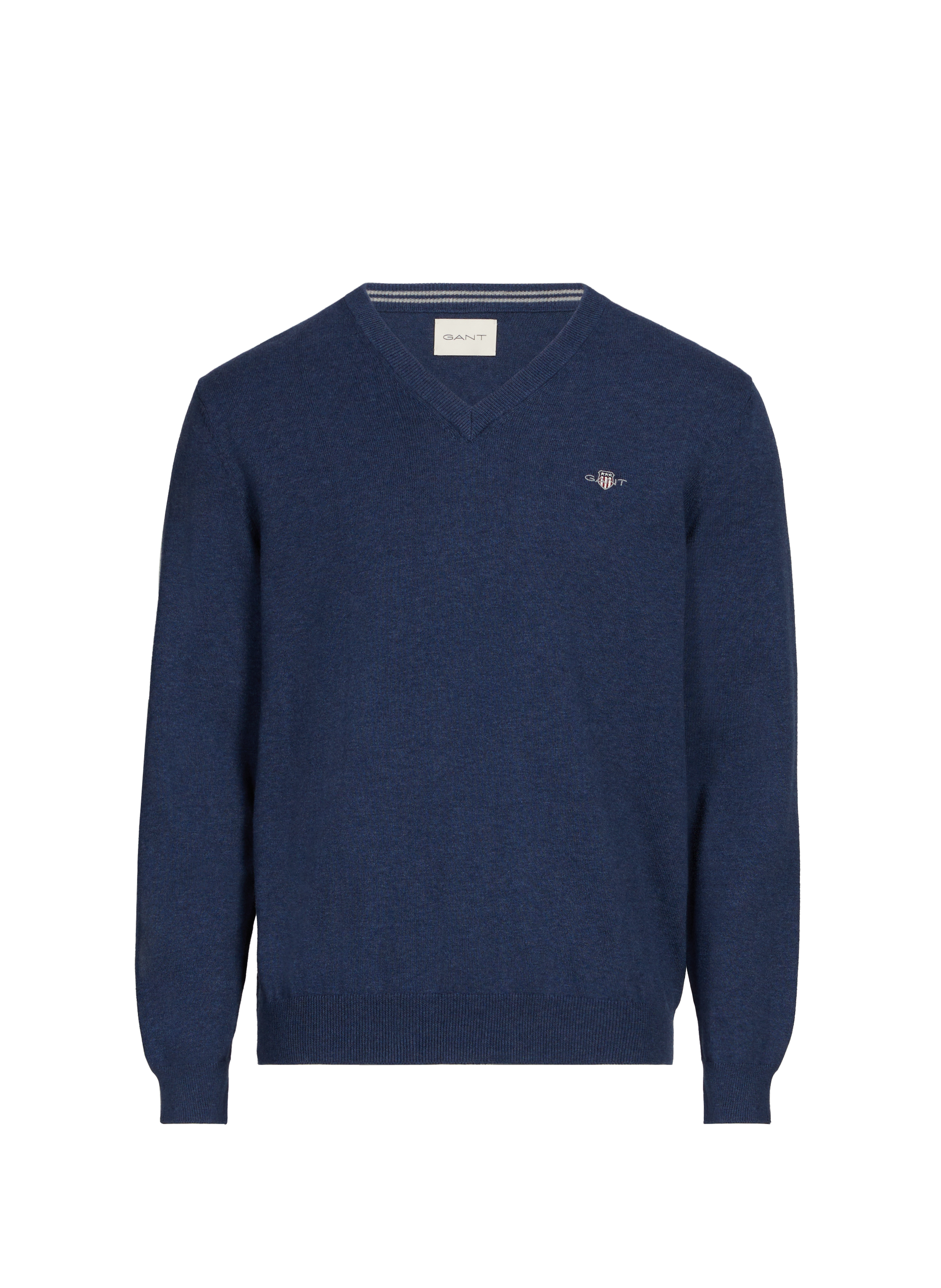 Pull col V en coton GANT Bleu