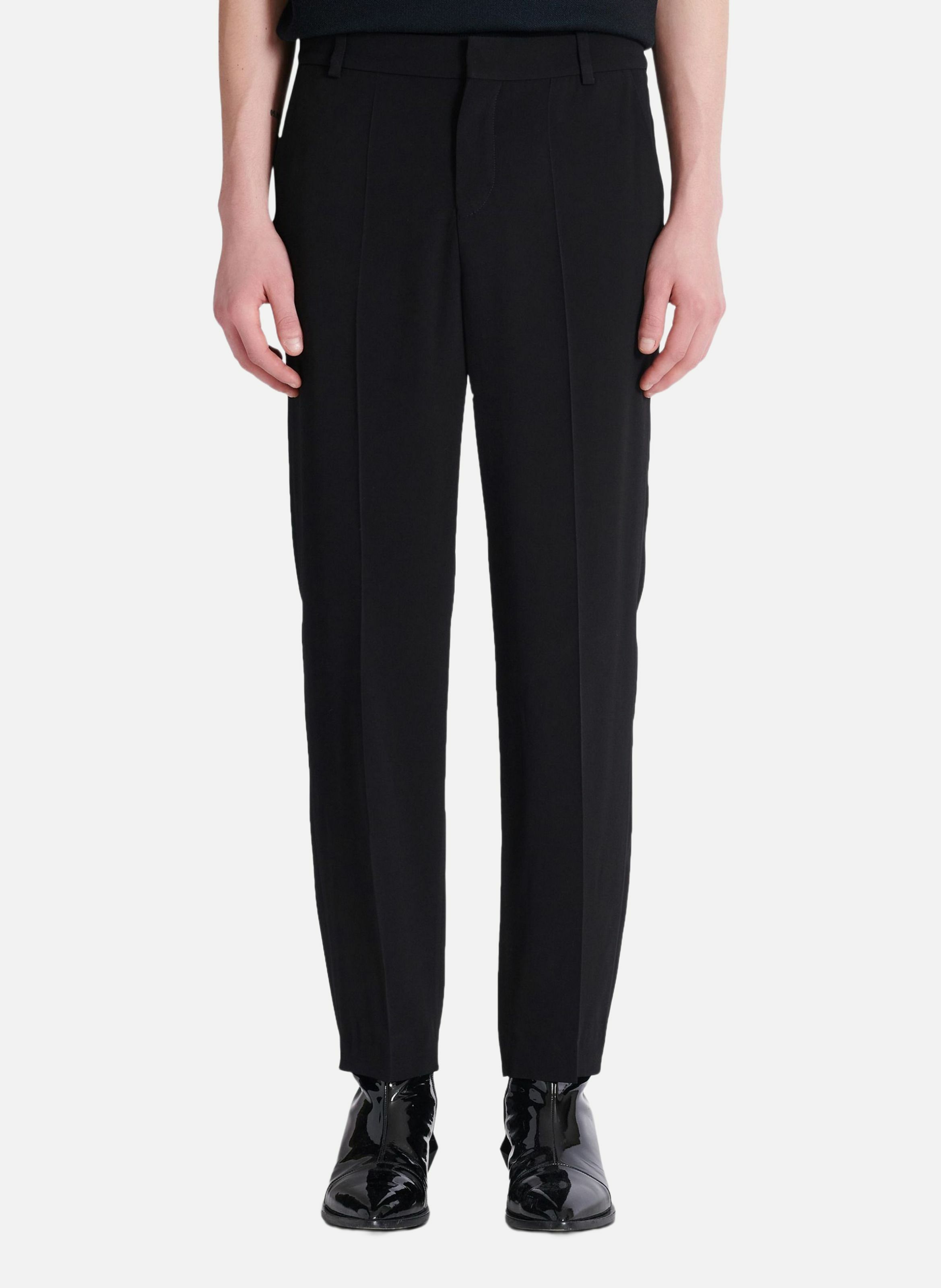 Pantalon droit en crêpe BALMAIN Noir