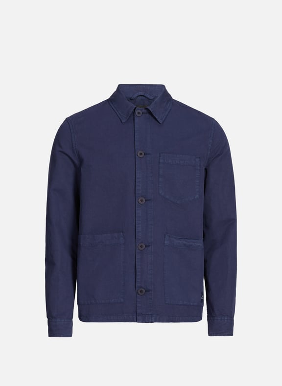 Cotton and linen shirt jacket Blue by PAUL SMITH PAUL SMITH Cotton and linen shirt jacket Blue