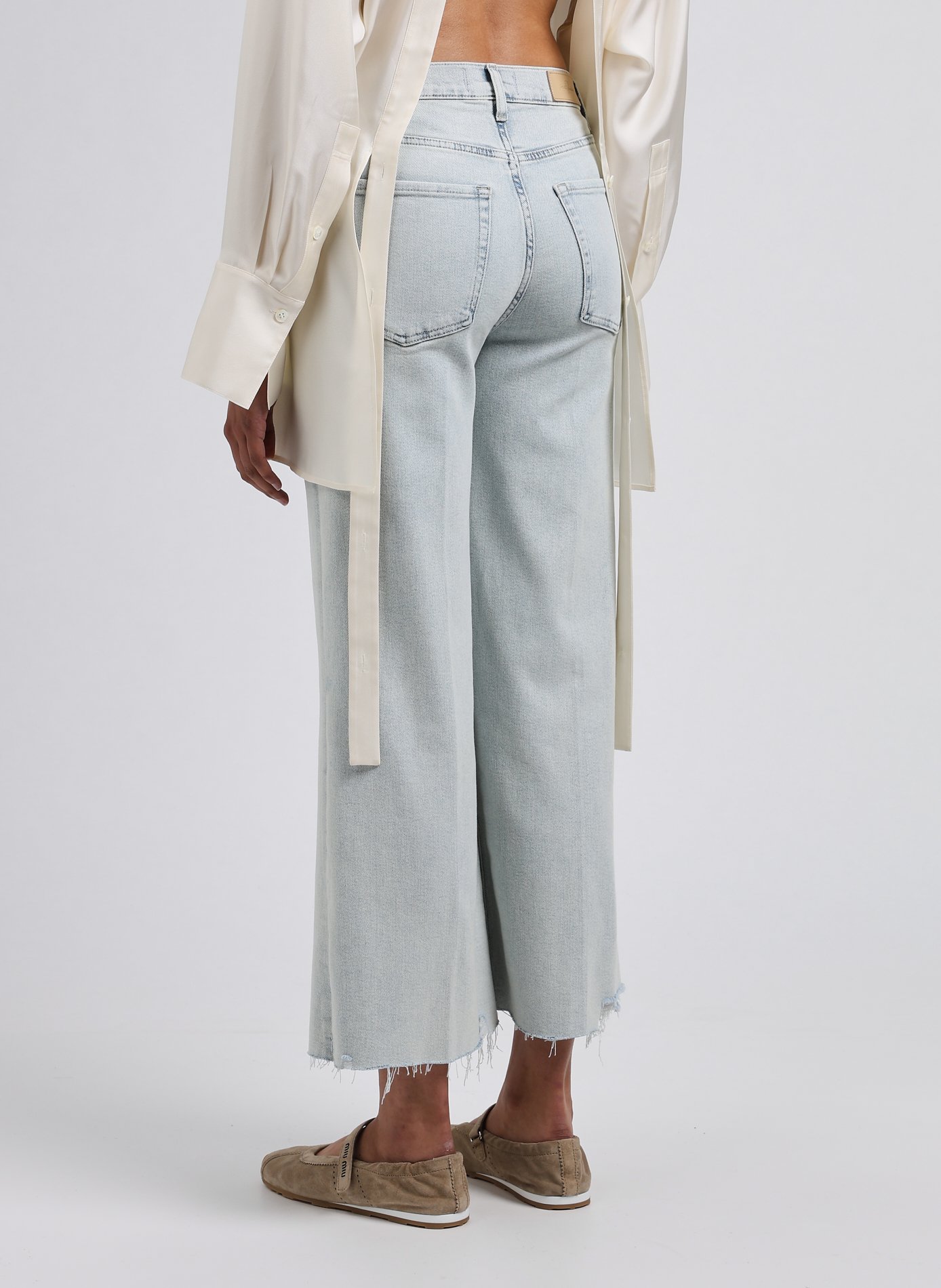 High-waisted cropped jeans 7 FOR ALL MANKIND Blue