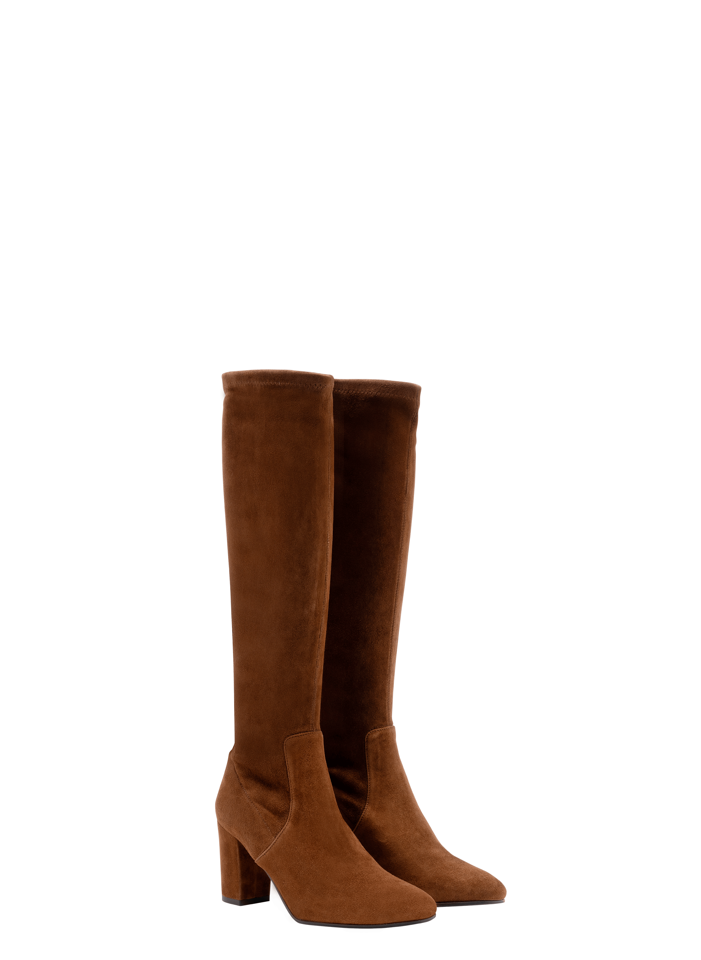 Bottes roxana en velours stretch PARALLELE Marron