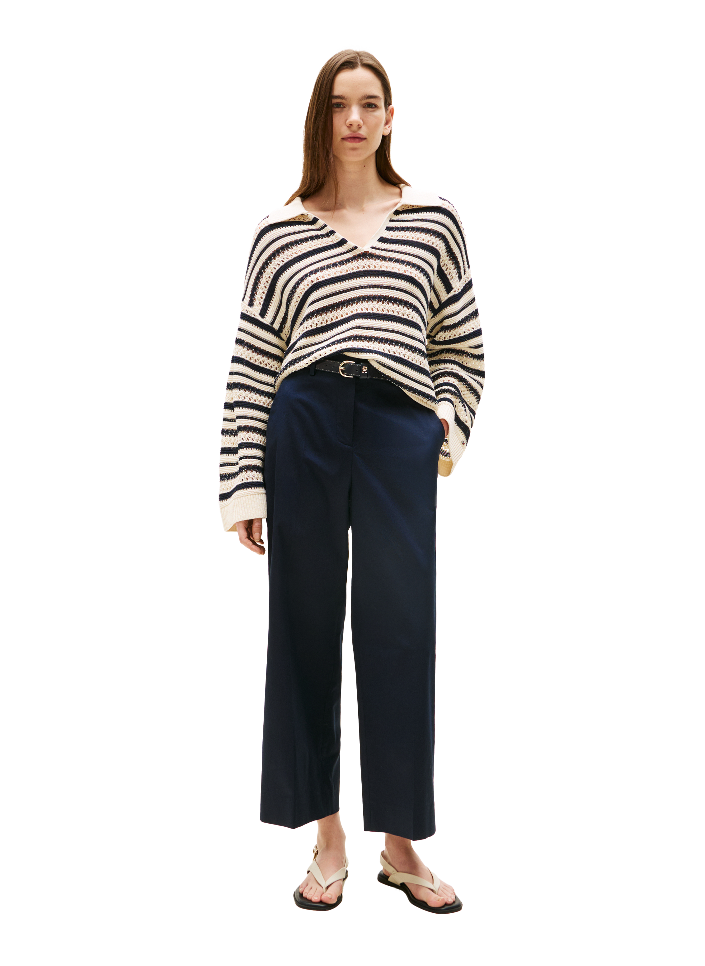 Wide-leg pleated chino TOMMY HILFIGER Blue