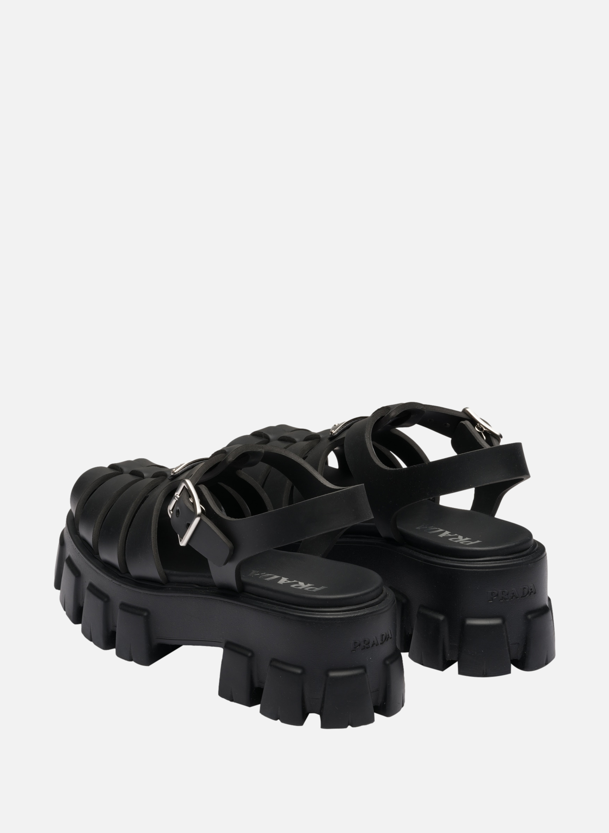 Sandales monolith en gomme PRADA Noir