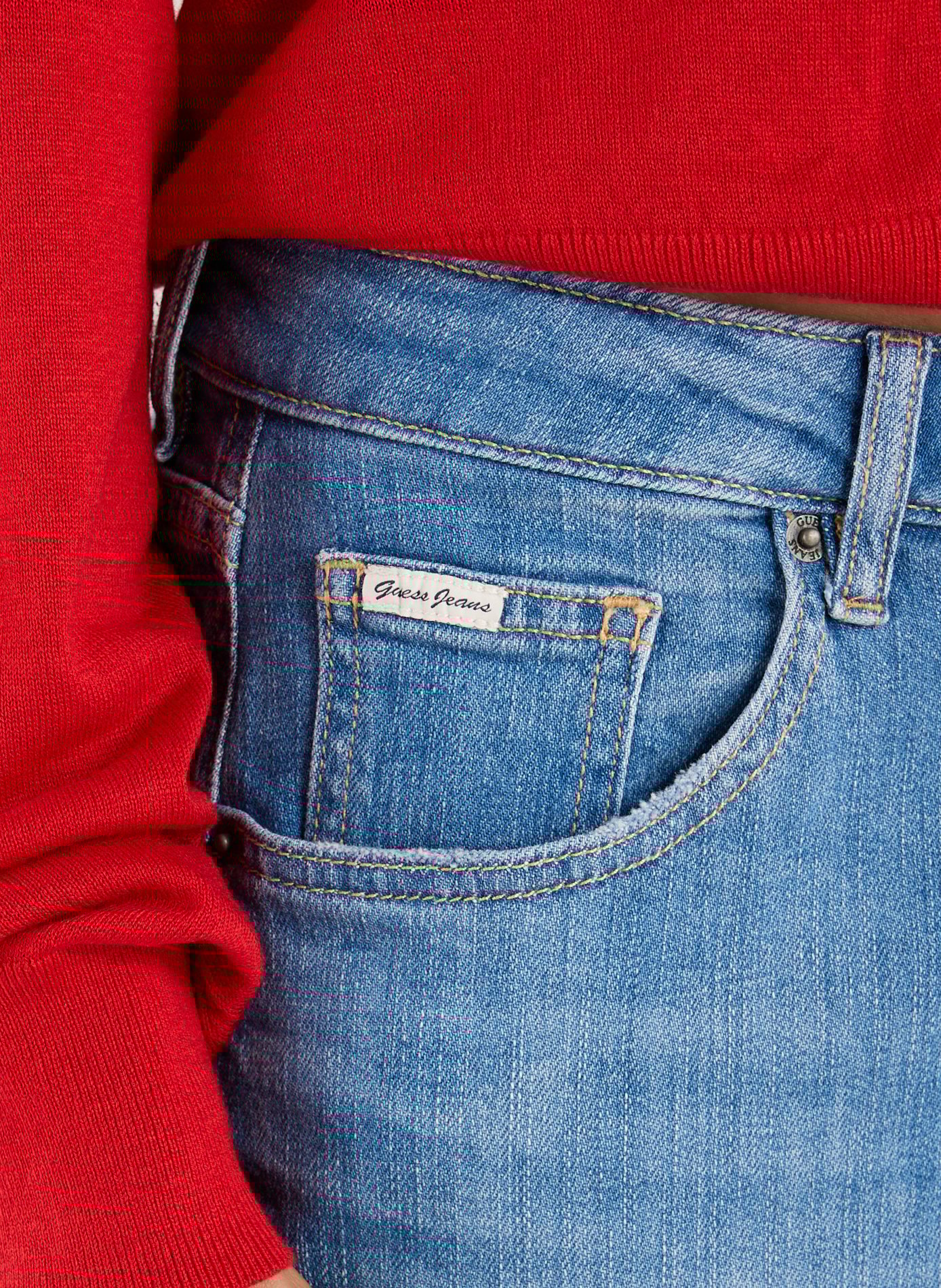 Jean boyfriend GUESS Bleu