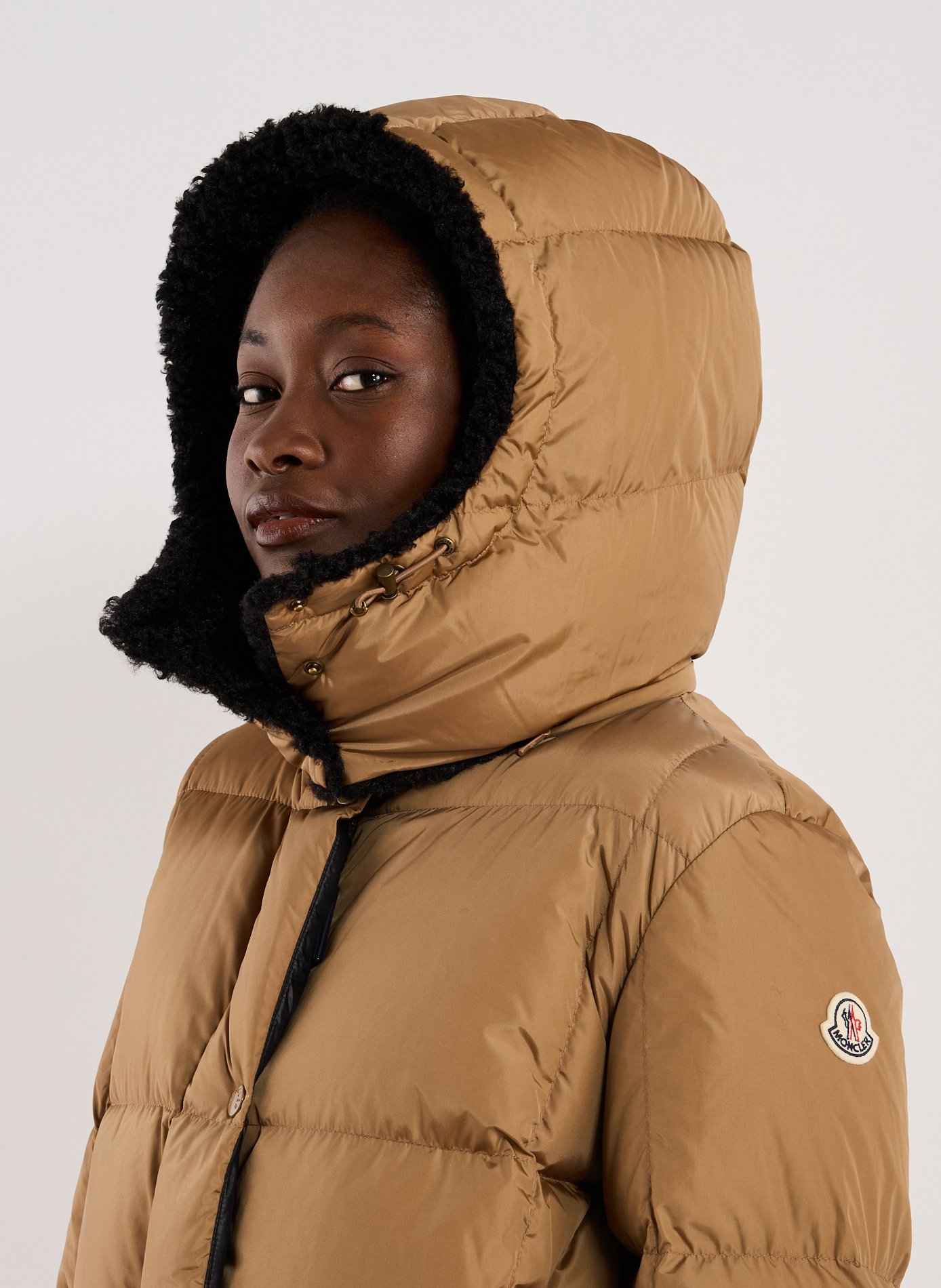Quilted hooded jacket MONCLER Beige