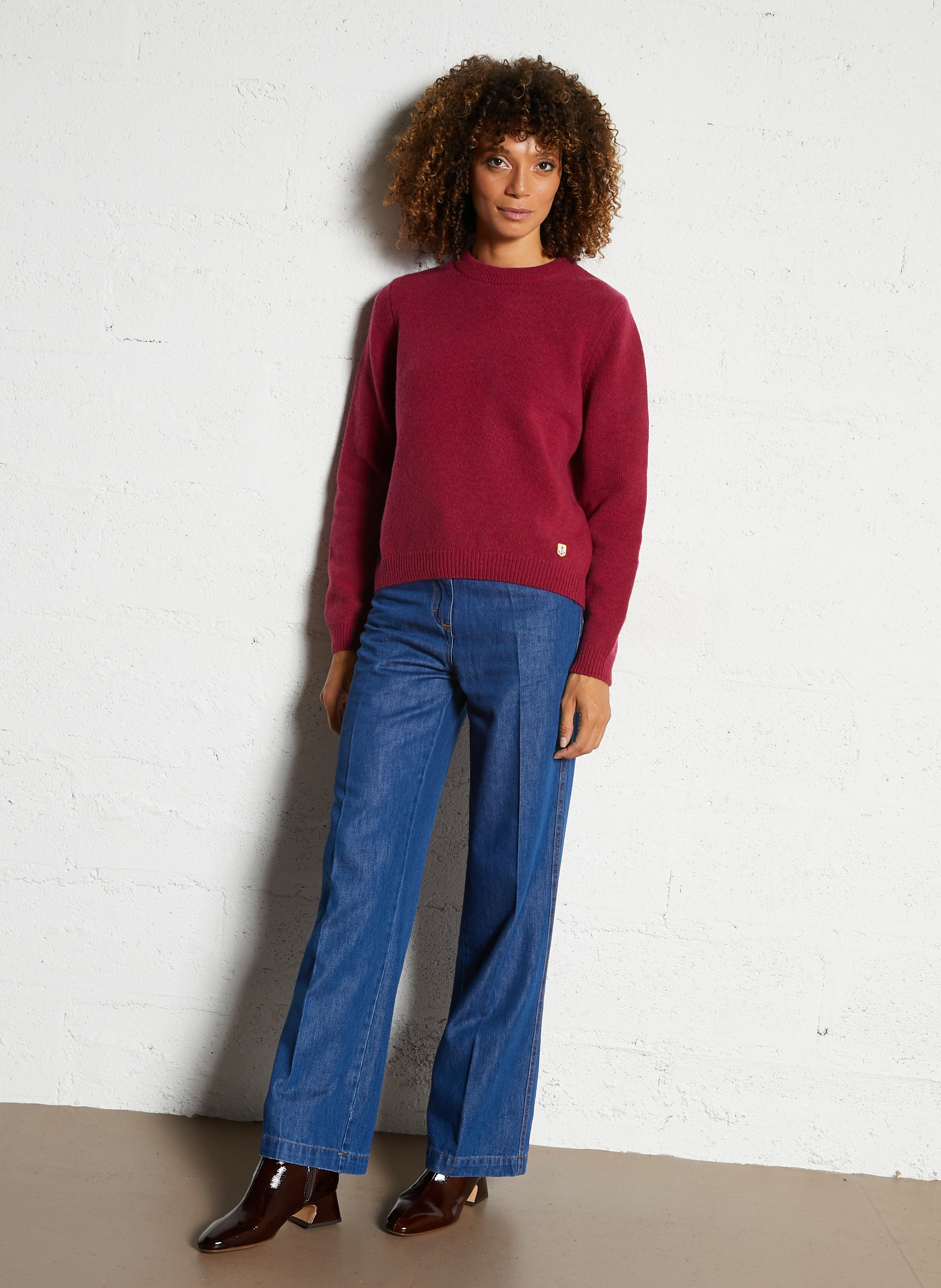 Pull droite col rond en laine mélangée heritage ARMOR-LUX Rouge