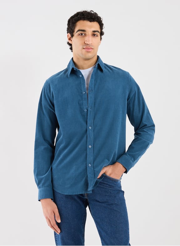 Chemise côtelée en coton Bleu by SAMSOE SAMSOE SAMSOE SAMSOE Chemise côtelée en coton Bleu