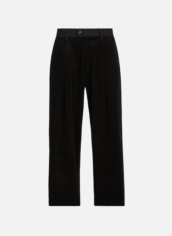 Pantalon carotte bi-matière en coton Noir by MERELY MADE MERELY MADE Pantalon carotte bi-matière en coton Noir