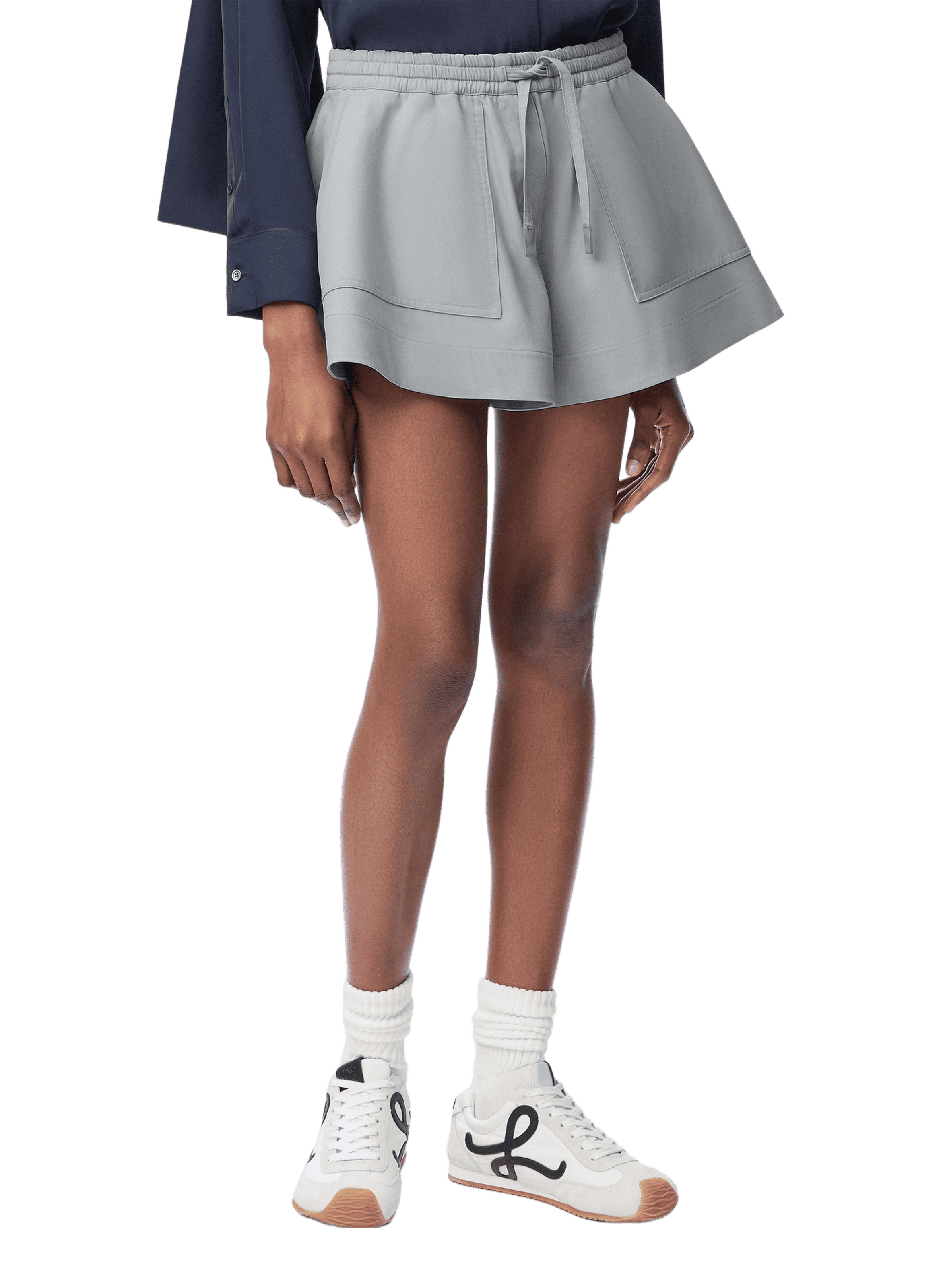 LOEWE Lightweight cotton shorts Grey