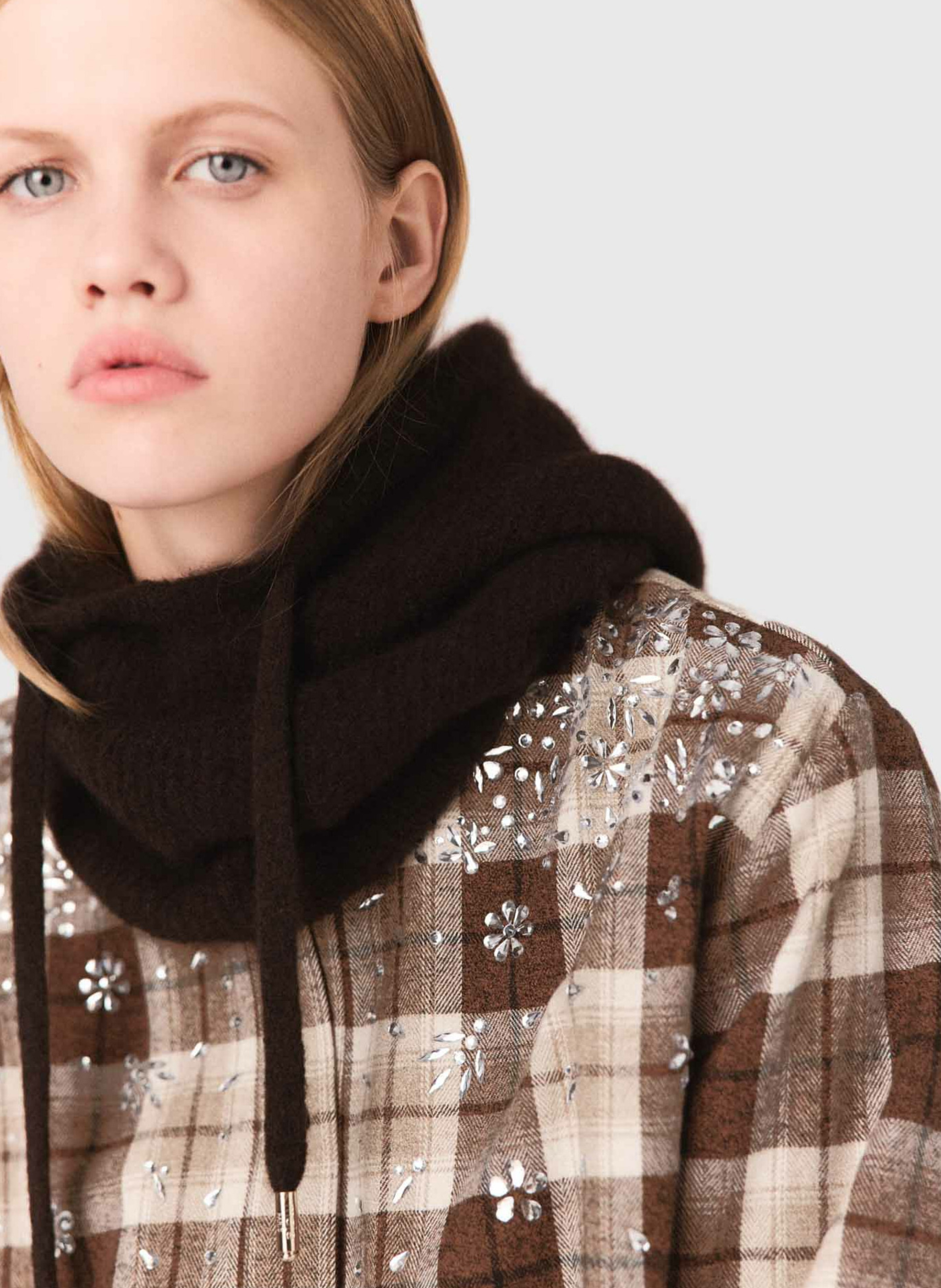 Chemise col classique en coton mélangé MAJE Marron