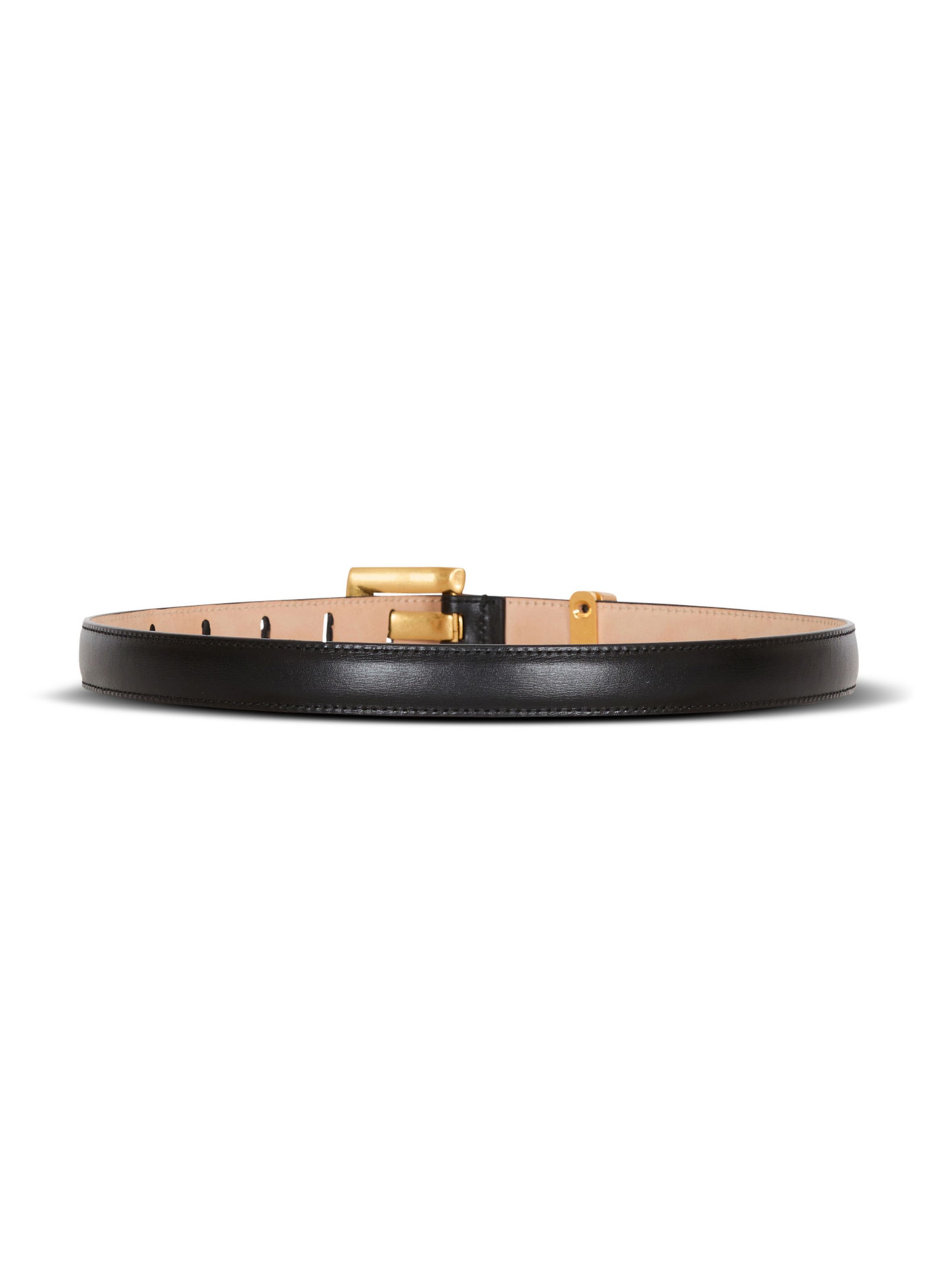 Ceinture anthem en cuir de veau BALMAIN Noir