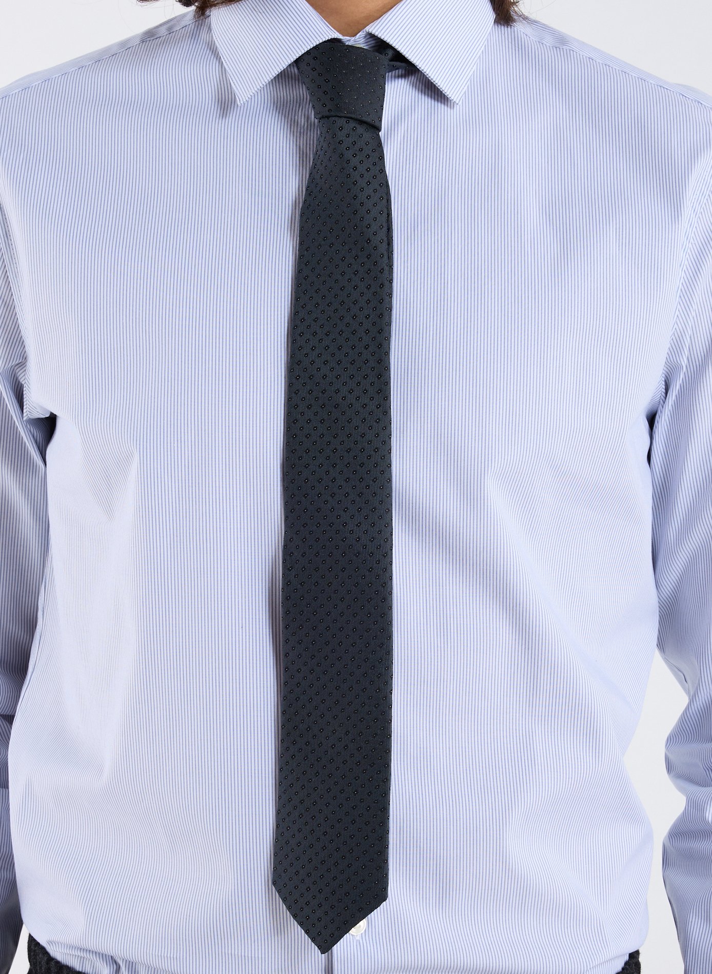 Tie with silk and wool pattern CALVIN KLEIN Black