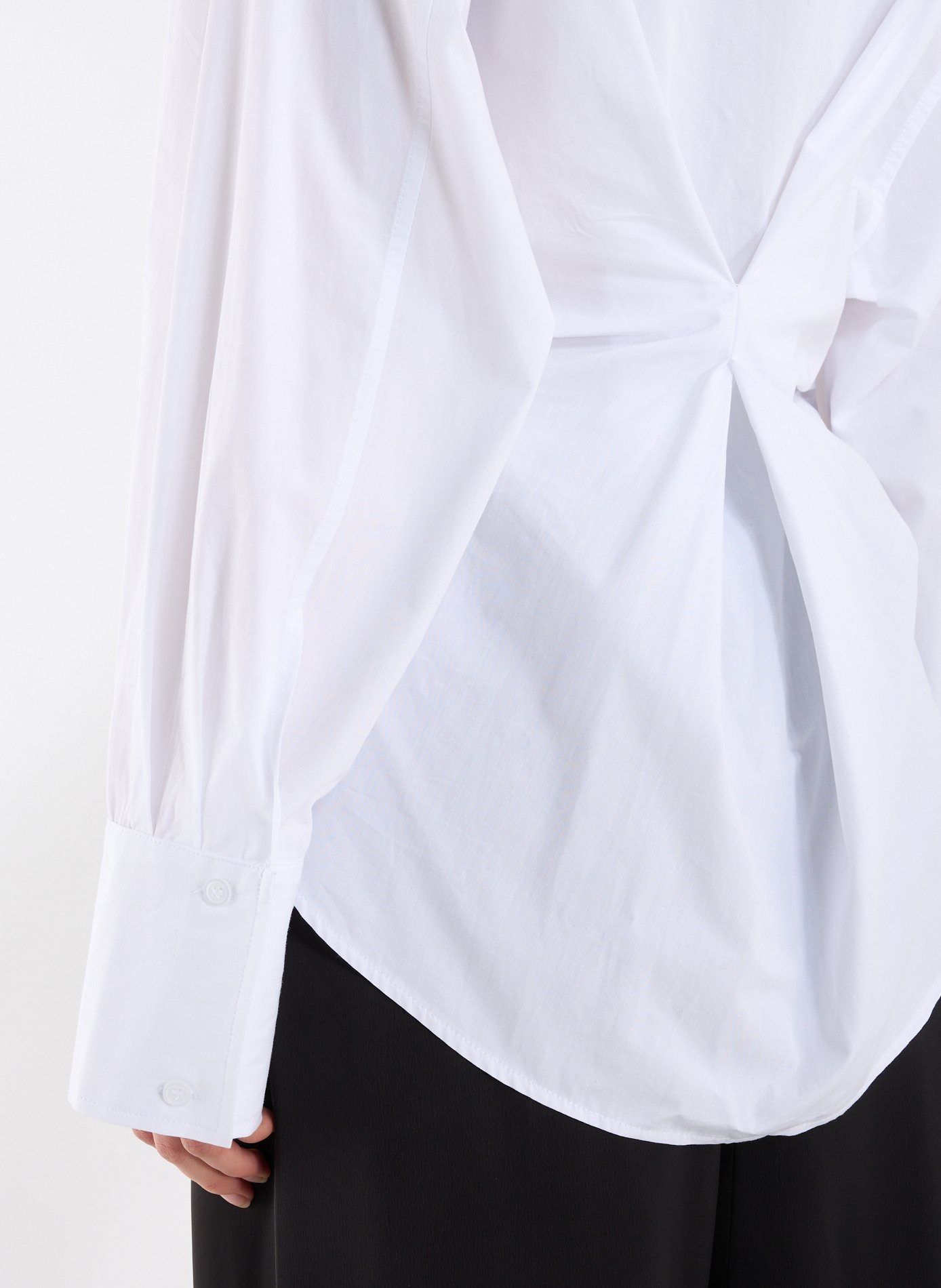 Asymmetrical cotton shirt TOPSHOP White