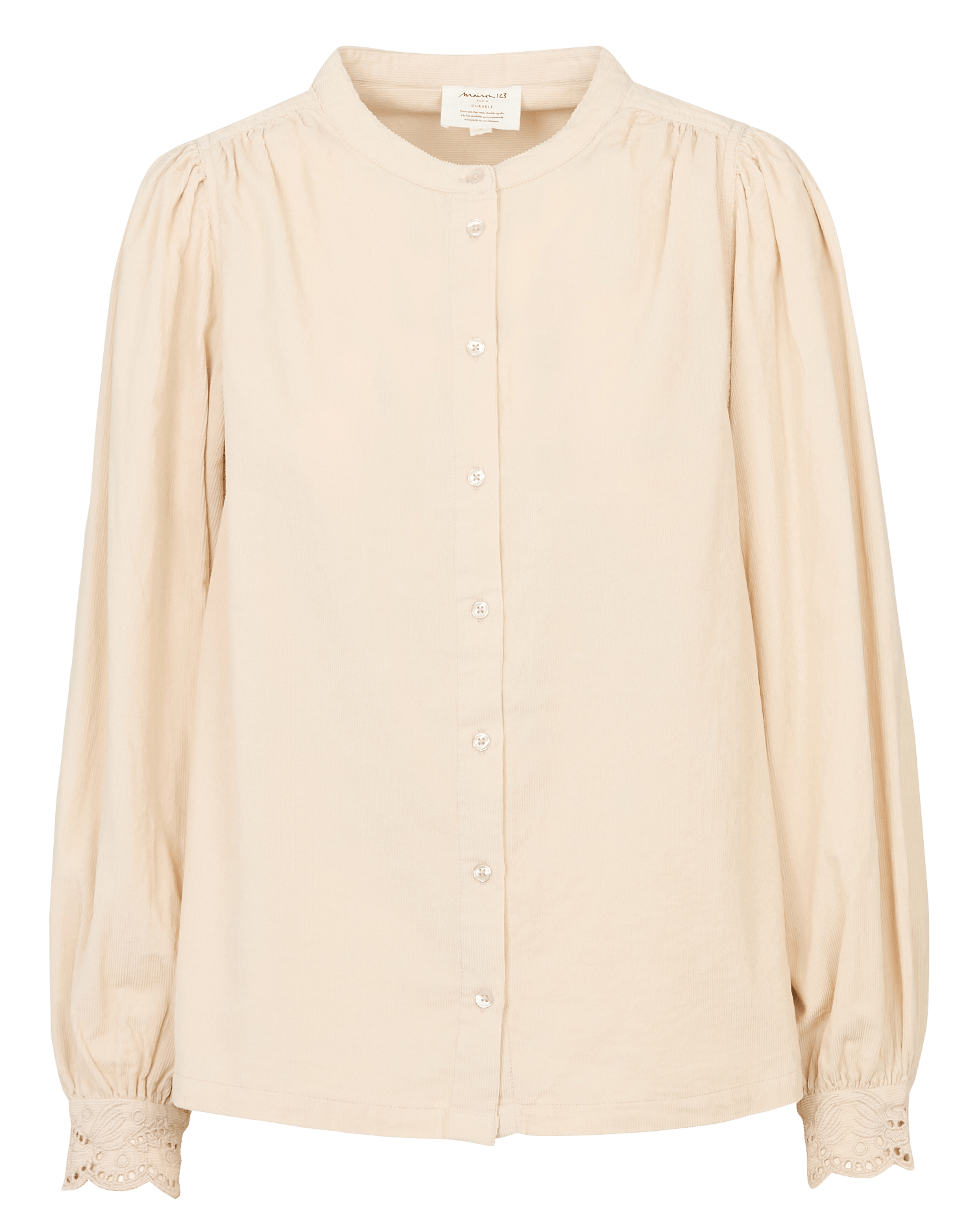 Blouse col rond en velours côtelé senna MAISON 123 Beige