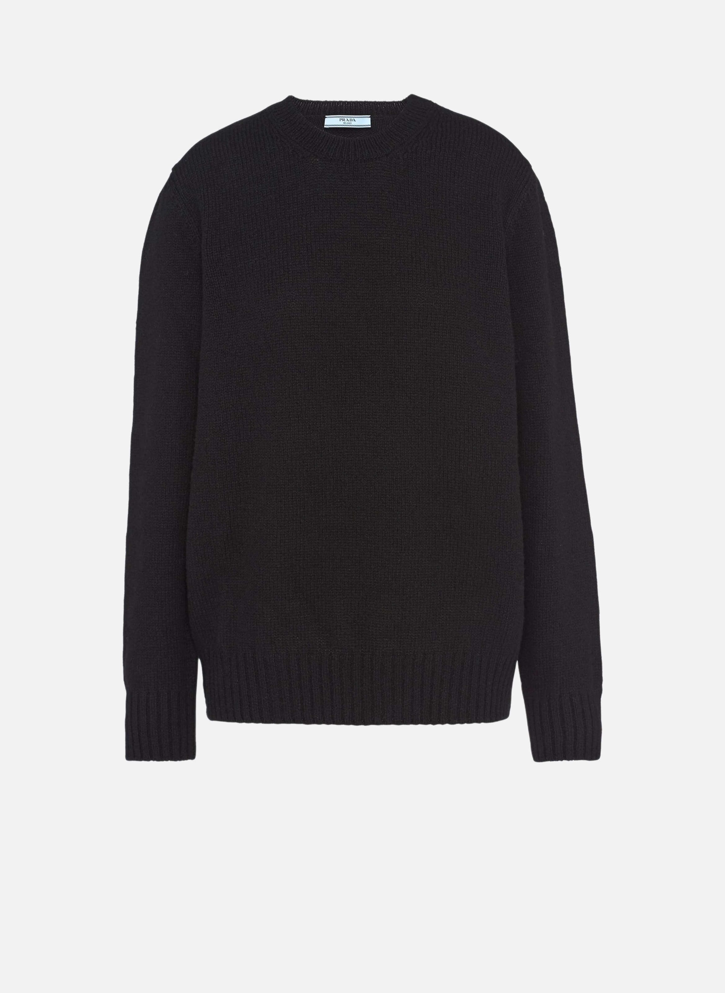 Pull à col rond en laine et cachemire PRADA Noir