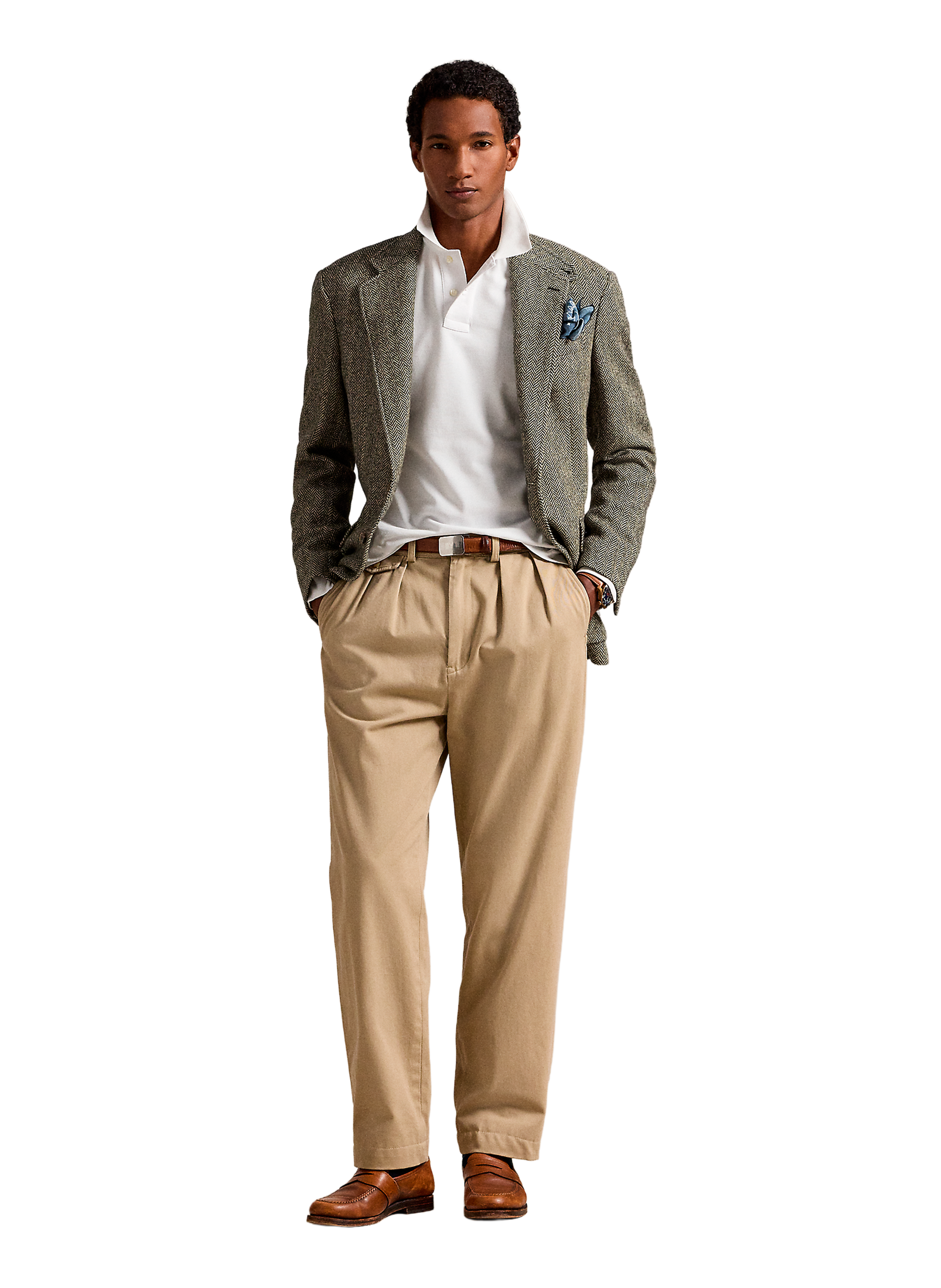 Straight long-sleeve cotton piqué polo shirt POLO RALPH LAUREN White