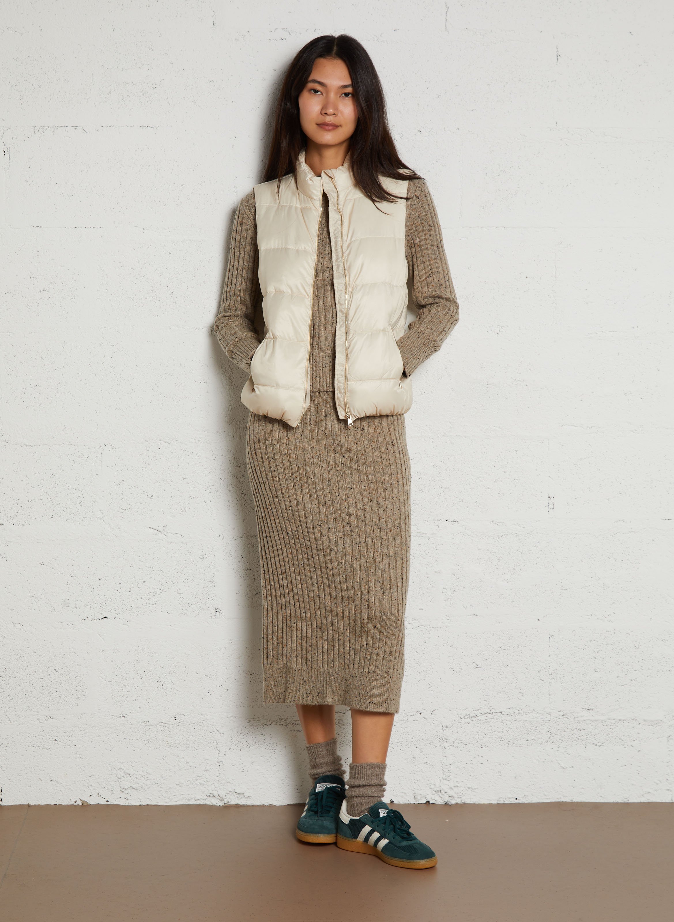 Doudoune sans manches col montant droite matelassée ali MAISON 123 Blanc