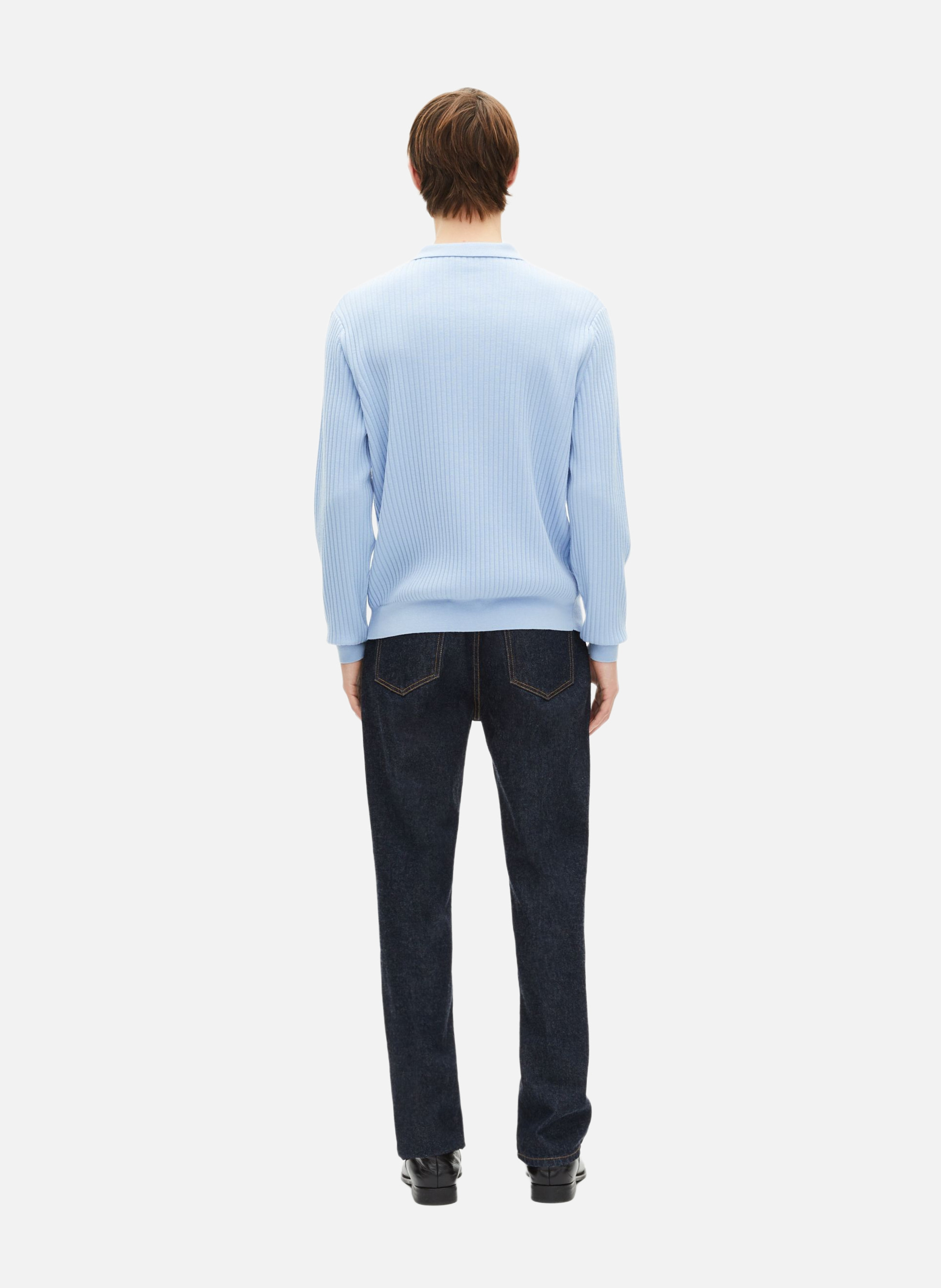 Pull col polo en laine mérinos THE KOOPLES Bleu