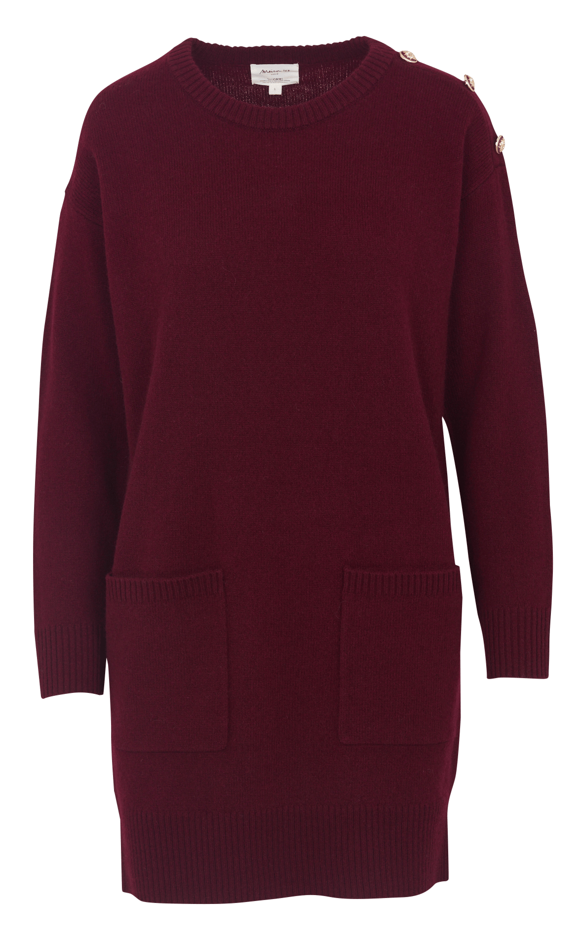 Robe courte col rond en laine benie MAISON 123 Rouge