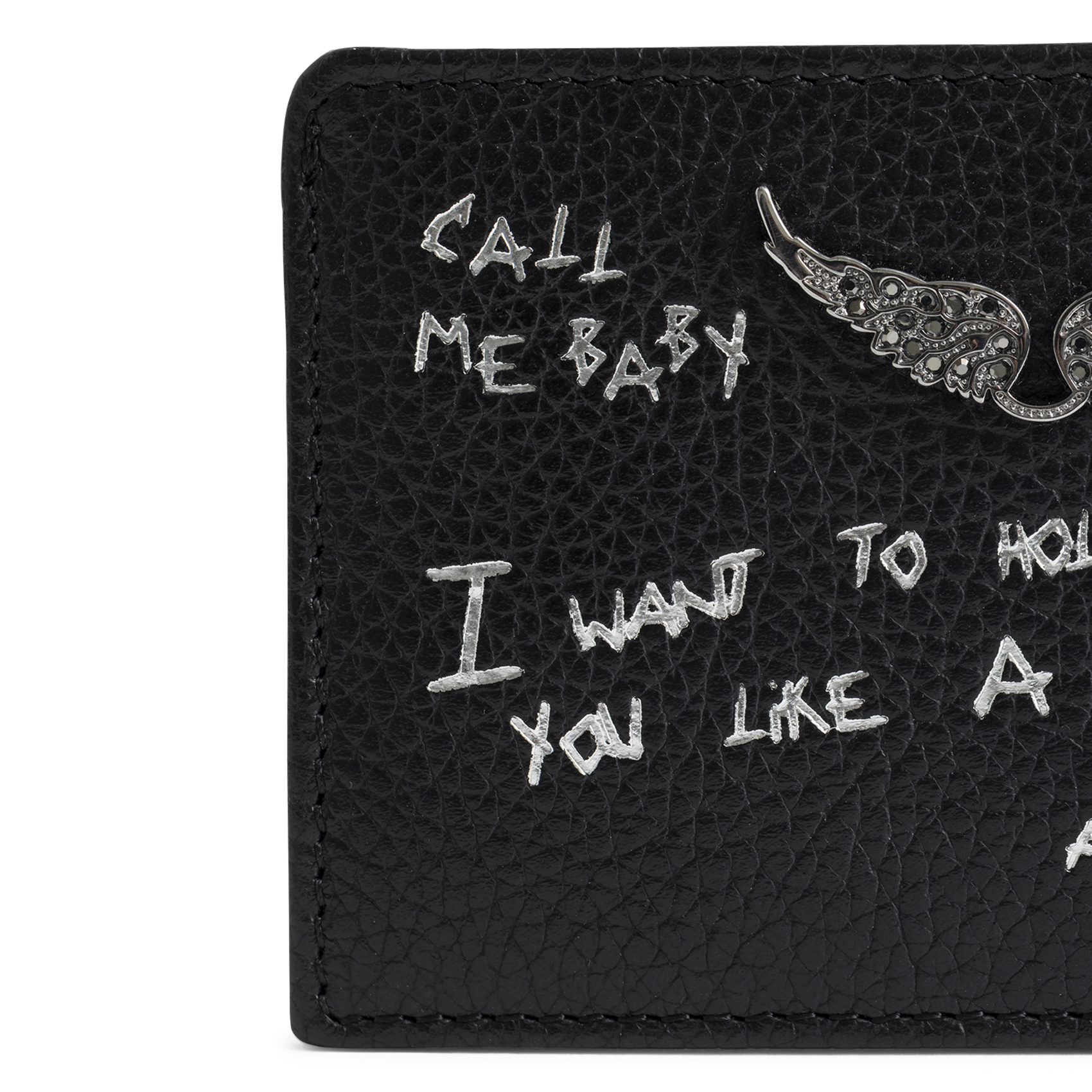 Porte-cartes en cuir imprimé zv pass ZADIG&VOLTAIRE Noir