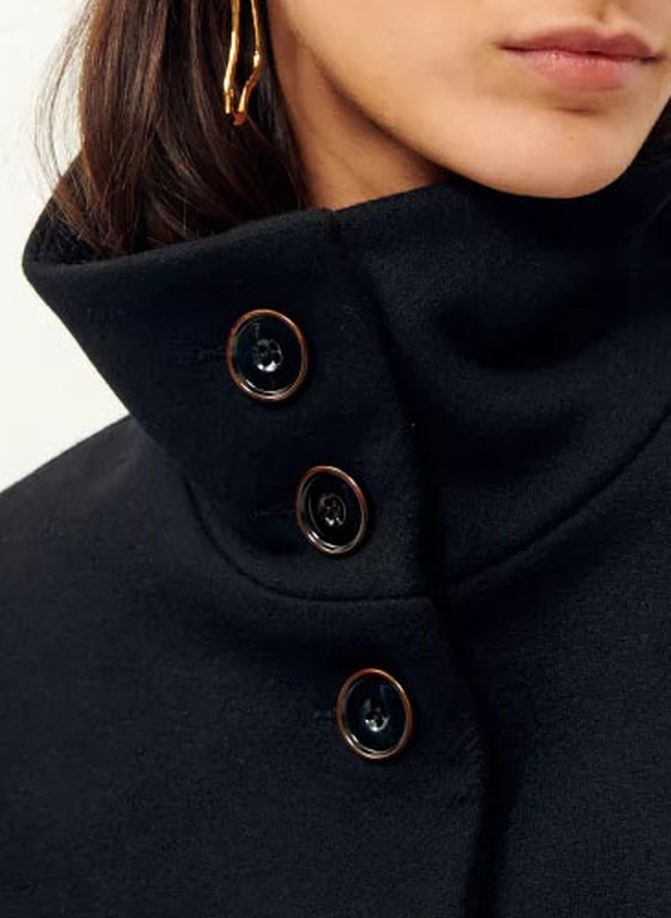 Manteau col montant en laine mélangée paradise SESSUN Noir