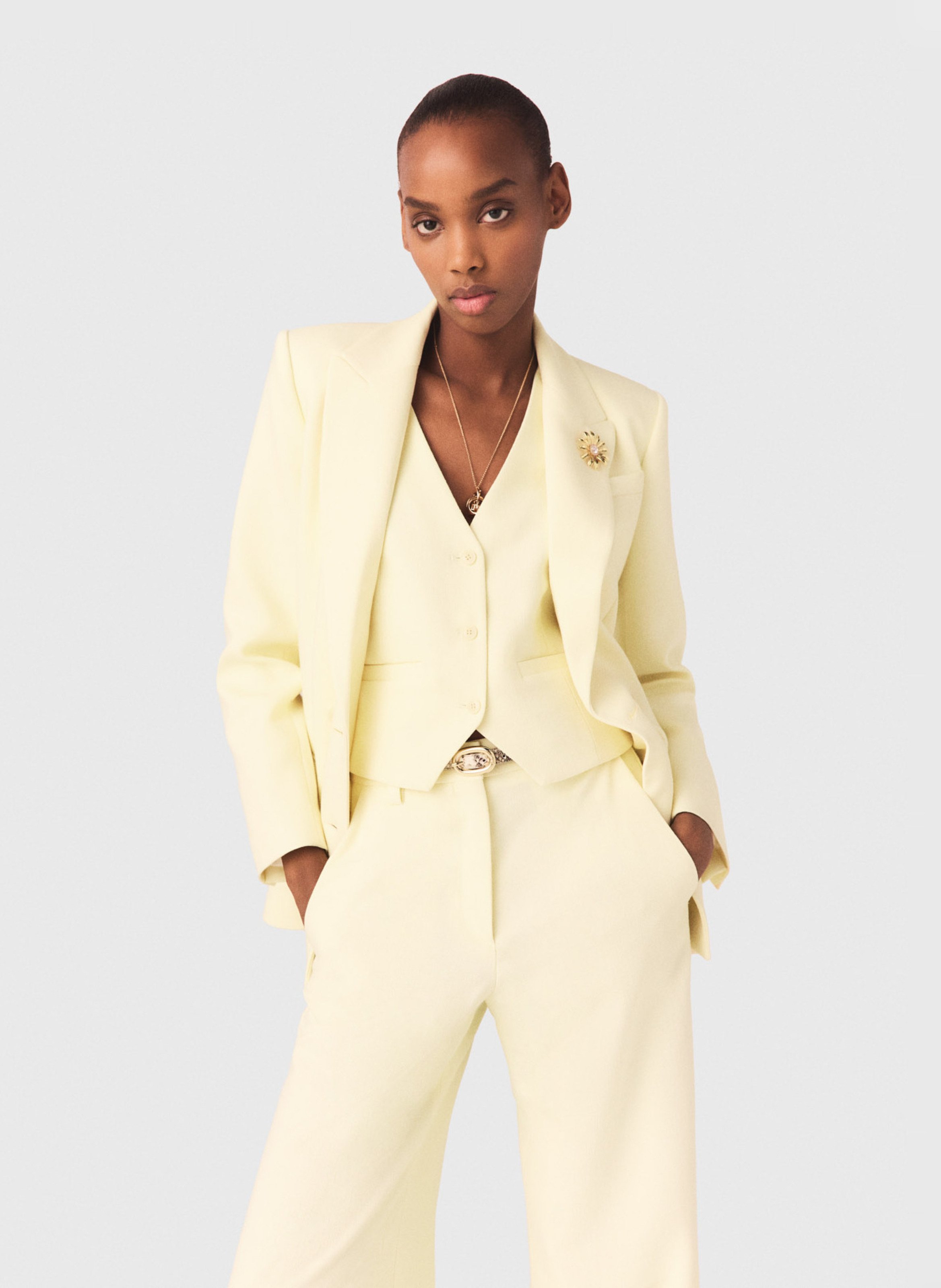 Veste de tailleur ajustée MAJE Jaune