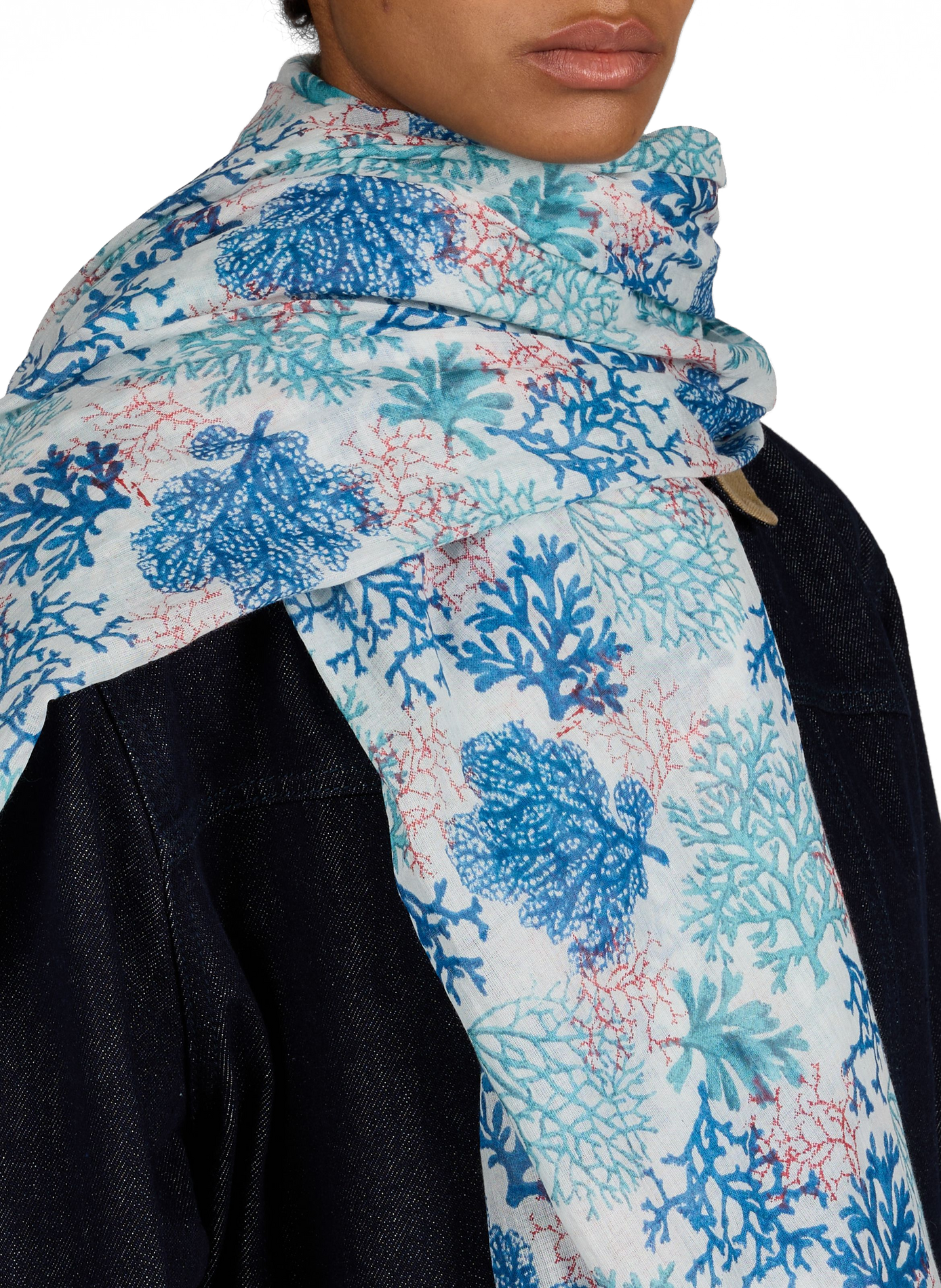 Printed stole AU PRINTEMPS PARIS Blue