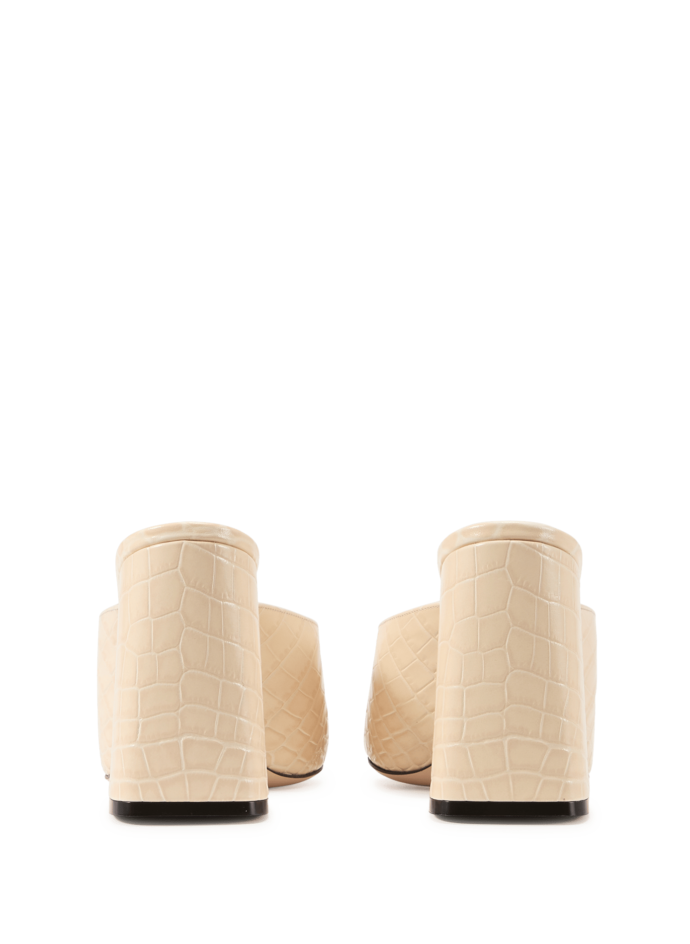 Mules en cuir croco VALENTINO Blanc