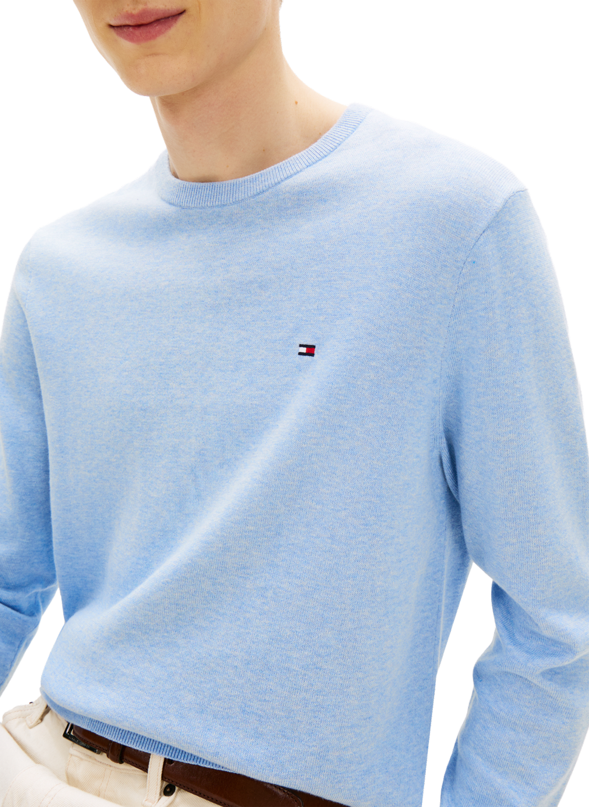 Cotton sweater with embroidered flag TOMMY HILFIGER Blue