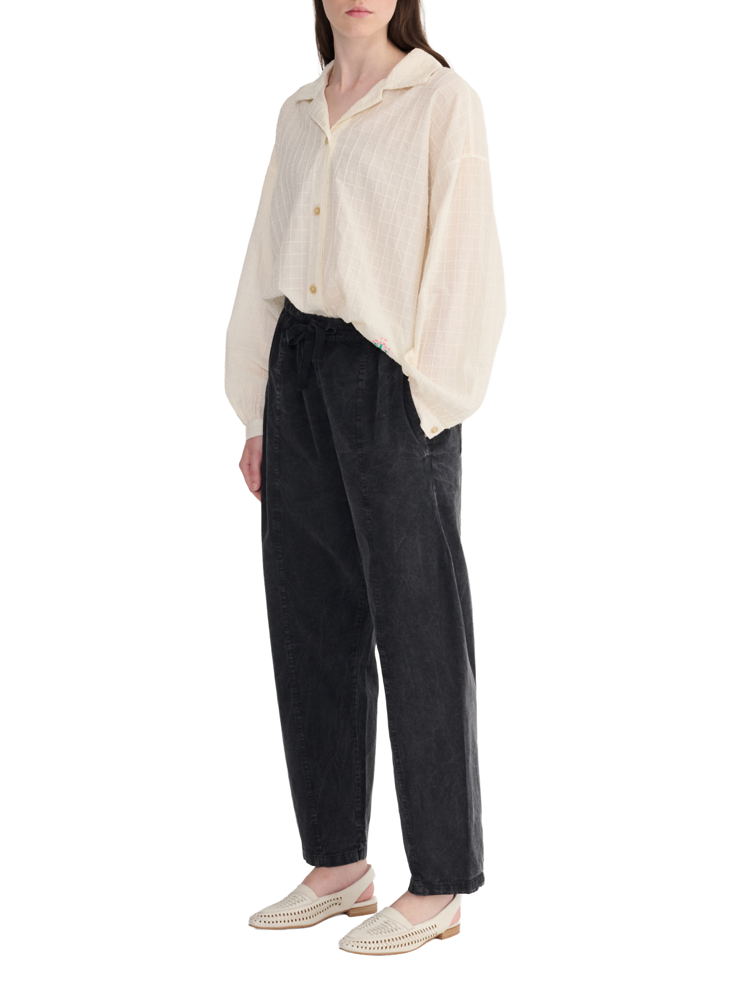 Checked blouse with embroidery BOBO CHOSES Beige