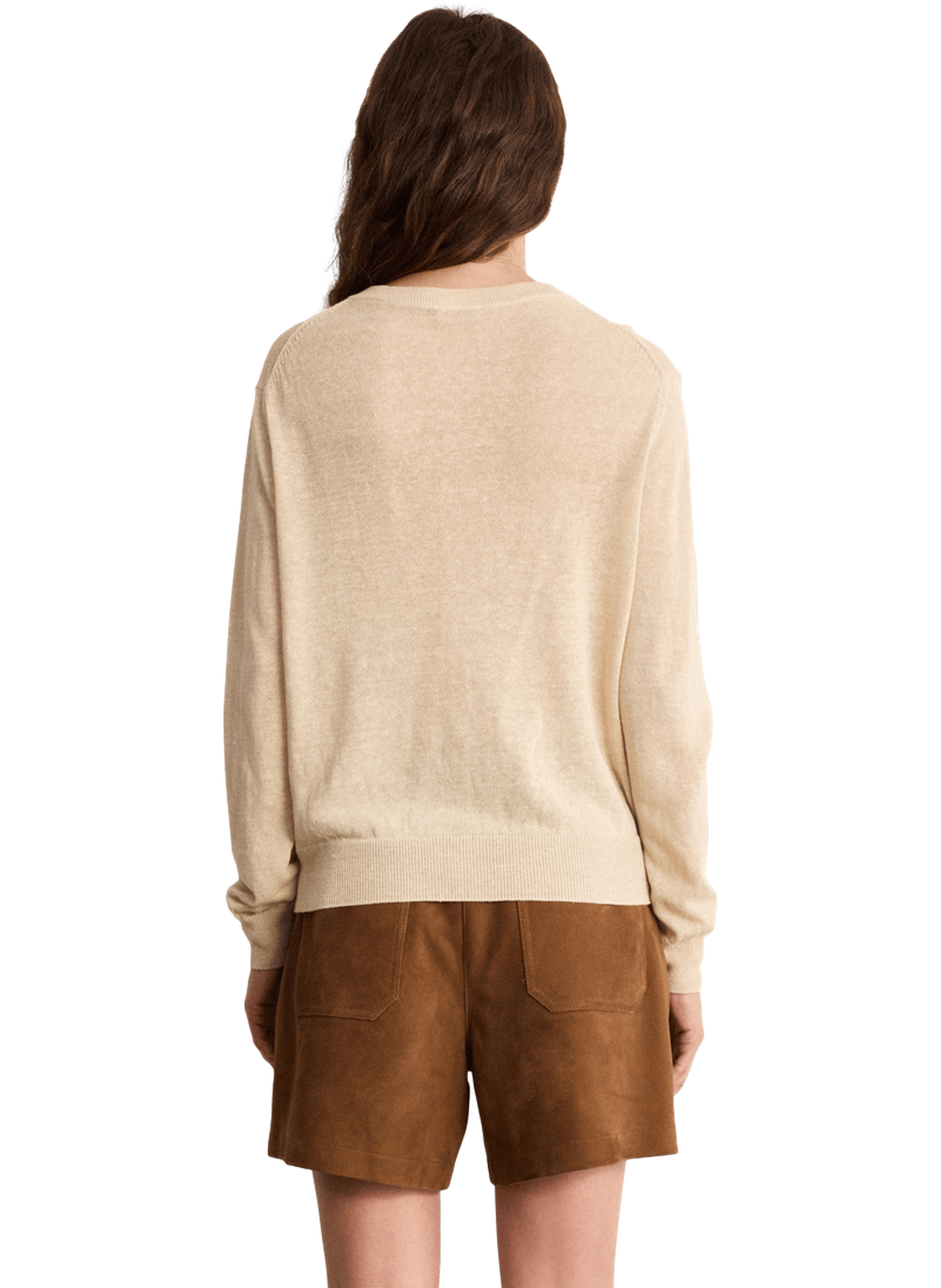 Gilet à col rond en lin mélangé - laurie PABLO Beige