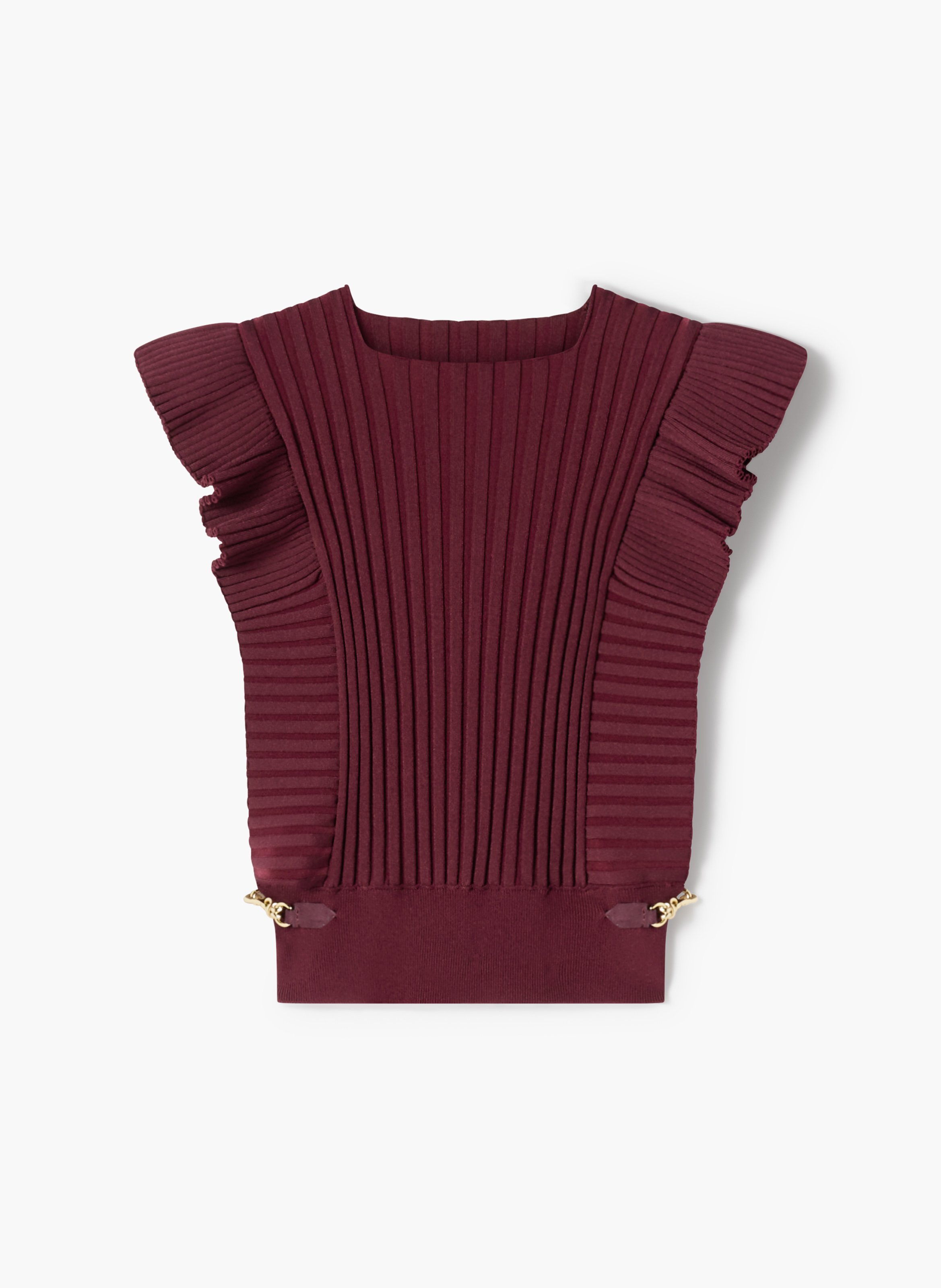 Pull à plastron en viscose LANVIN Rouge