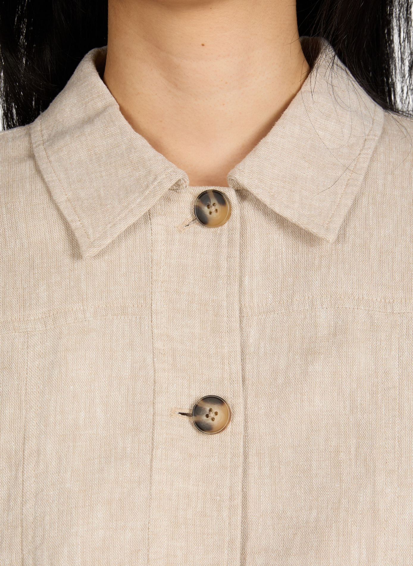 Viana Ginia round-neck linen jacket MSCH Beige